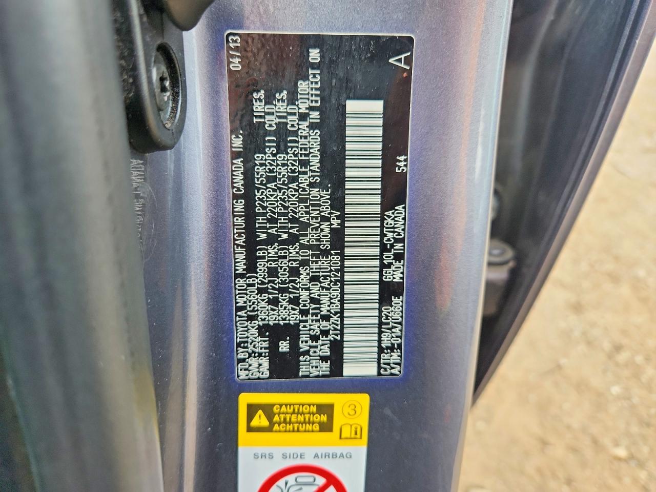 2013 Lexus Rx 350 Серый vin: 2T2ZK1BA9DC121081