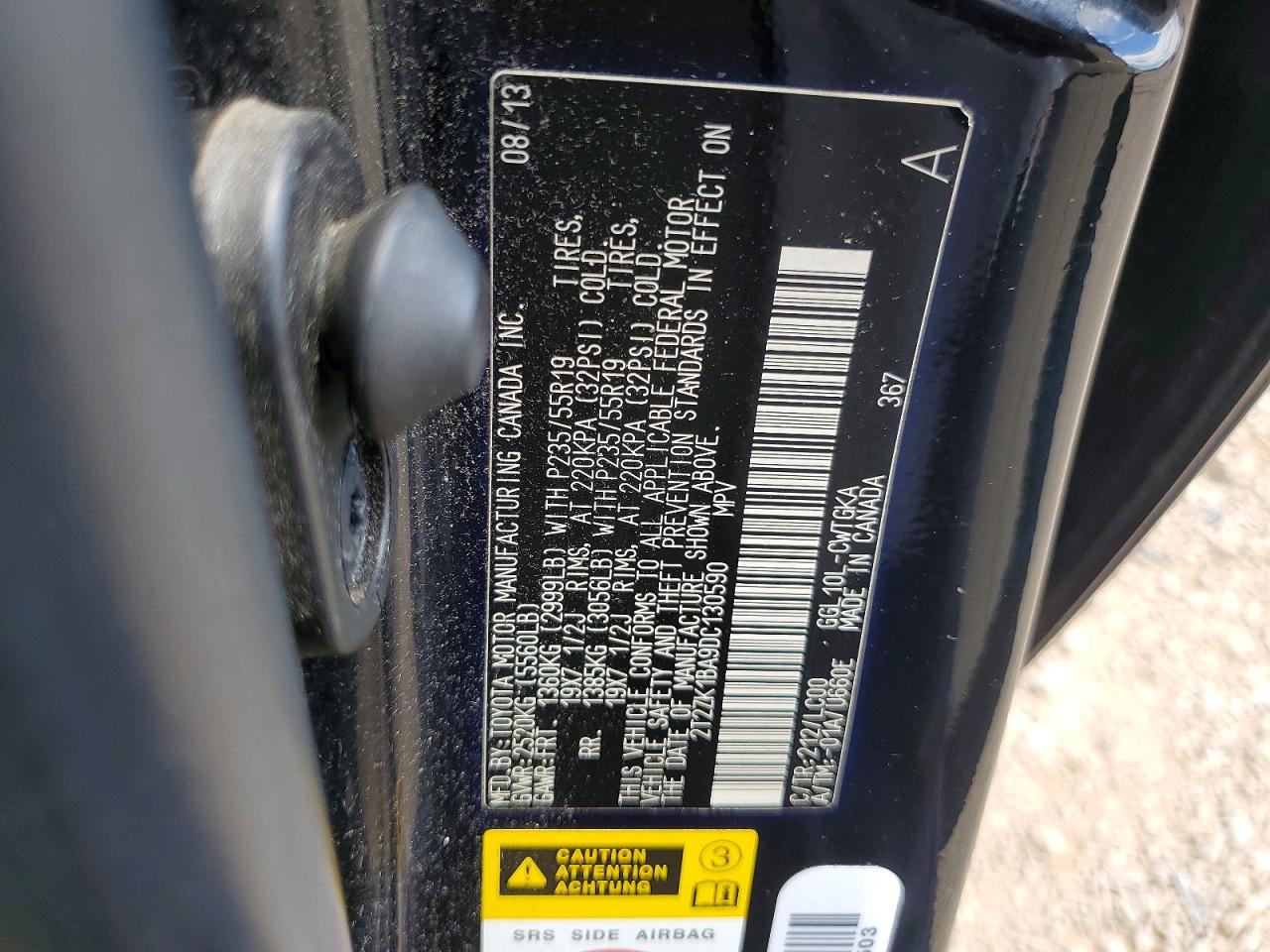 2013 Lexus Rx 350 Black vin: 2T2ZK1BA9DC130590