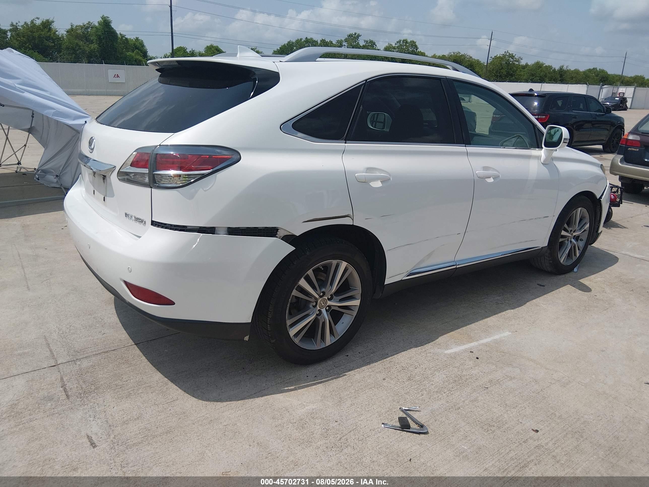 2015 Lexus Rx 350   White vin: 2T2ZK1BA9FC152480