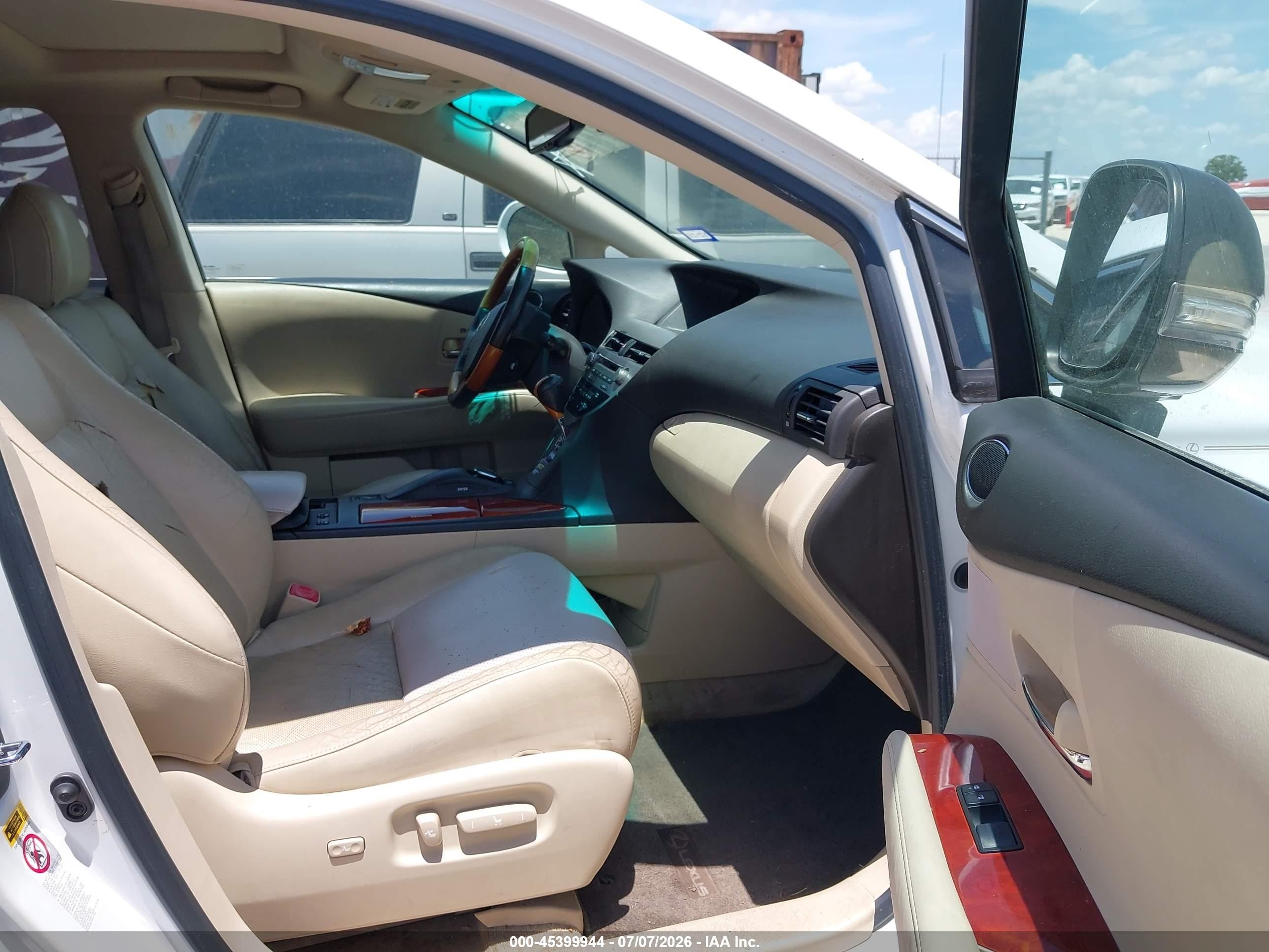 2010 Lexus Rx 350   White vin: 2T2ZK1BAXAC037816
