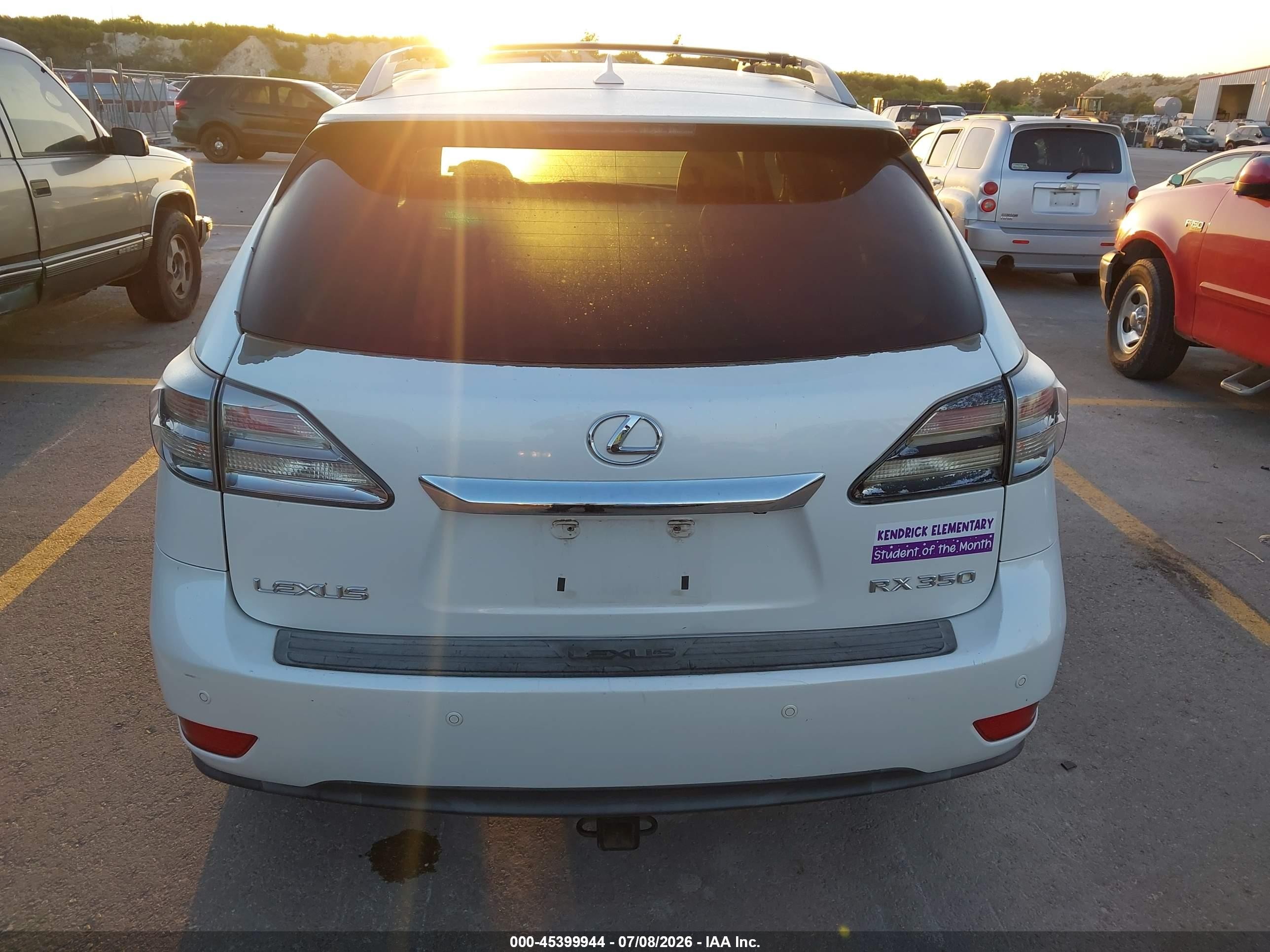 2010 Lexus Rx 350   White vin: 2T2ZK1BAXAC037816