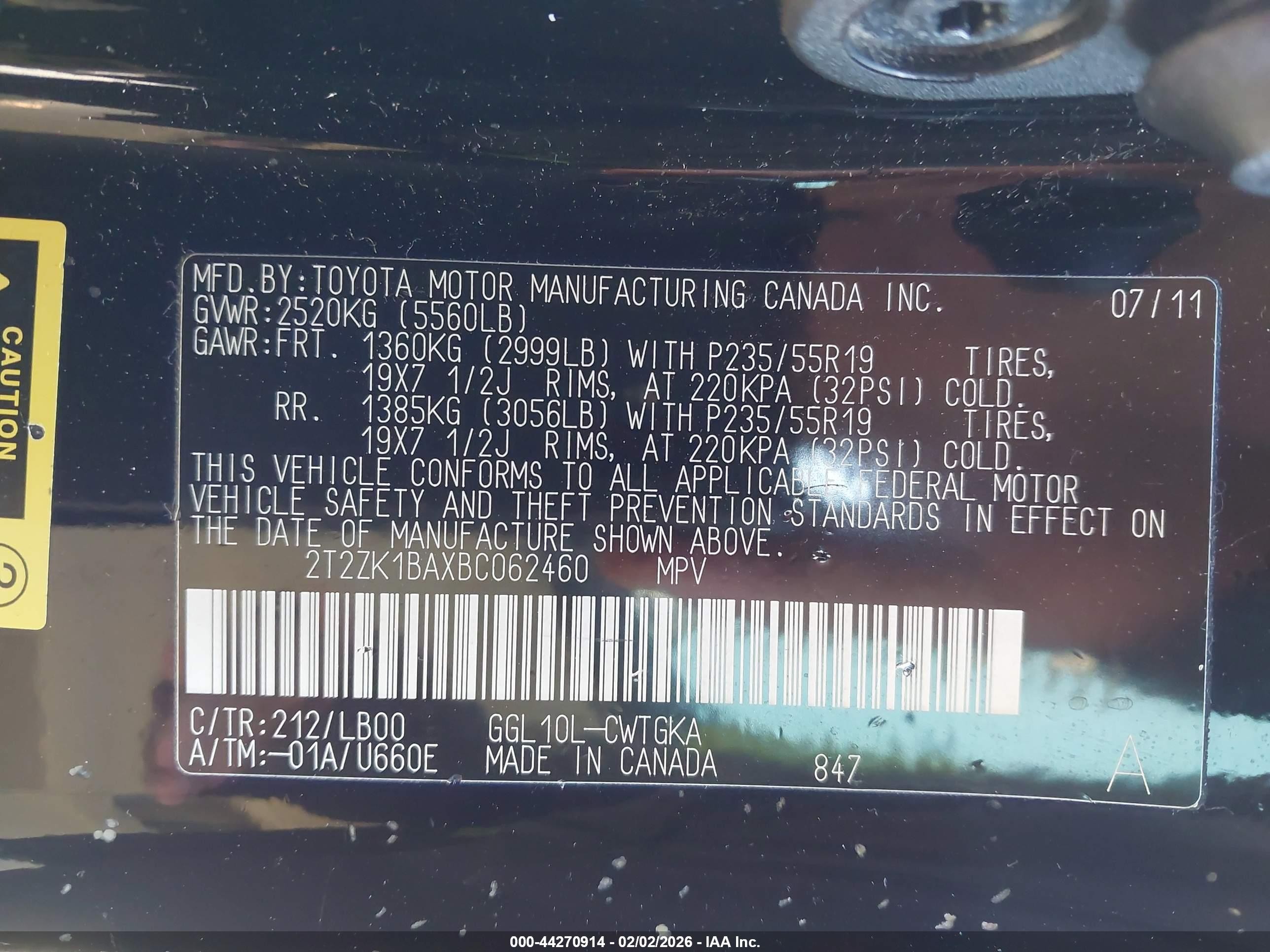 2011 Lexus Rx 350   Черный vin: 2T2ZK1BAXBC062460