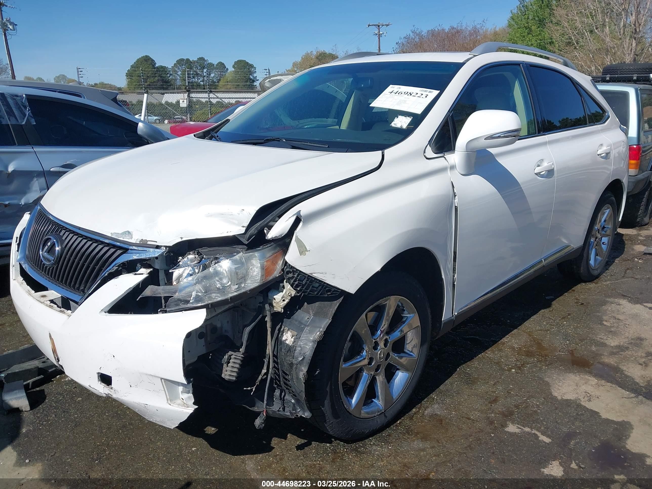 2012 Lexus Rx 350   White vin: 2T2ZK1BAXCC066087