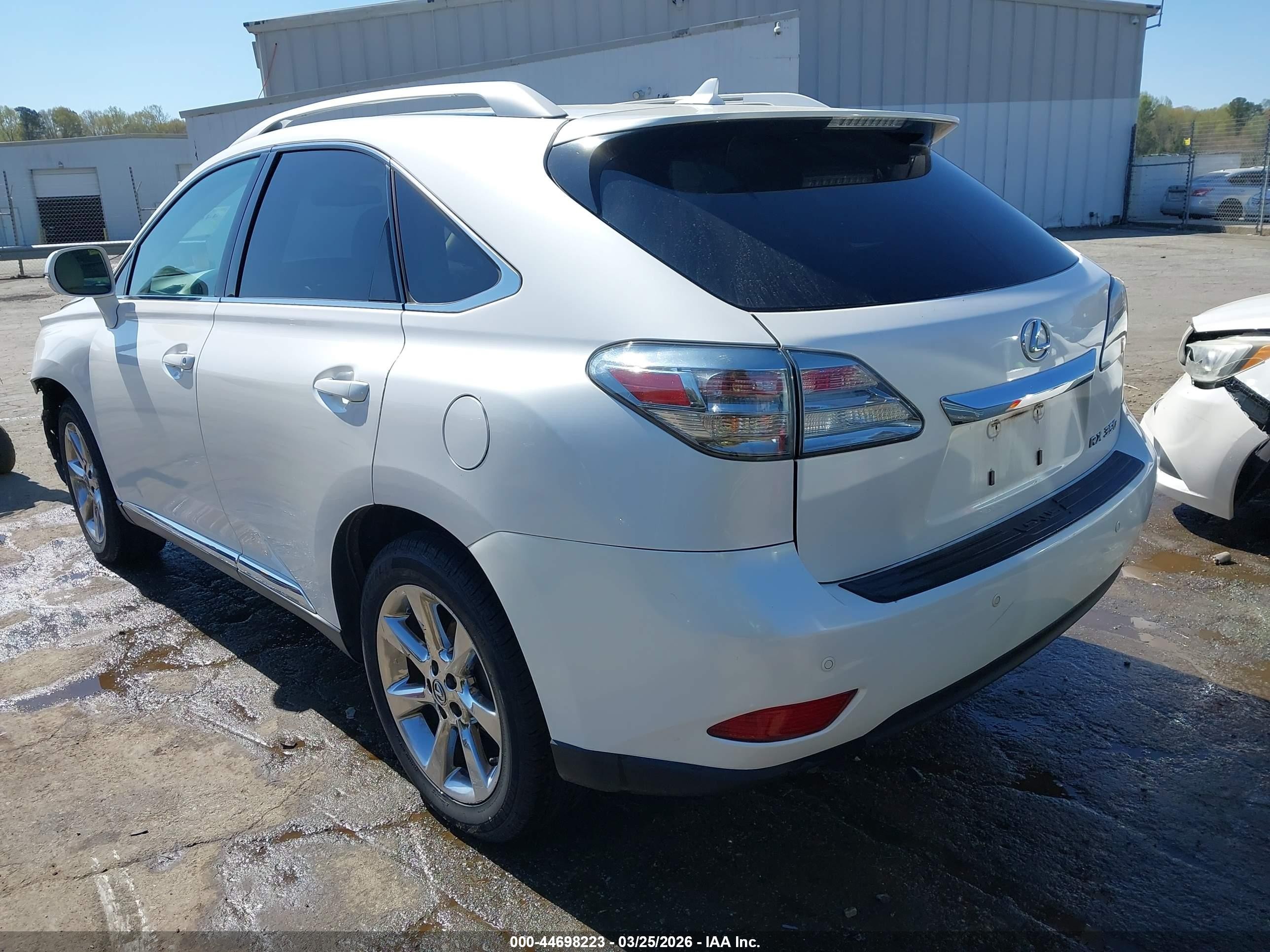 2012 Lexus Rx 350   White vin: 2T2ZK1BAXCC066087