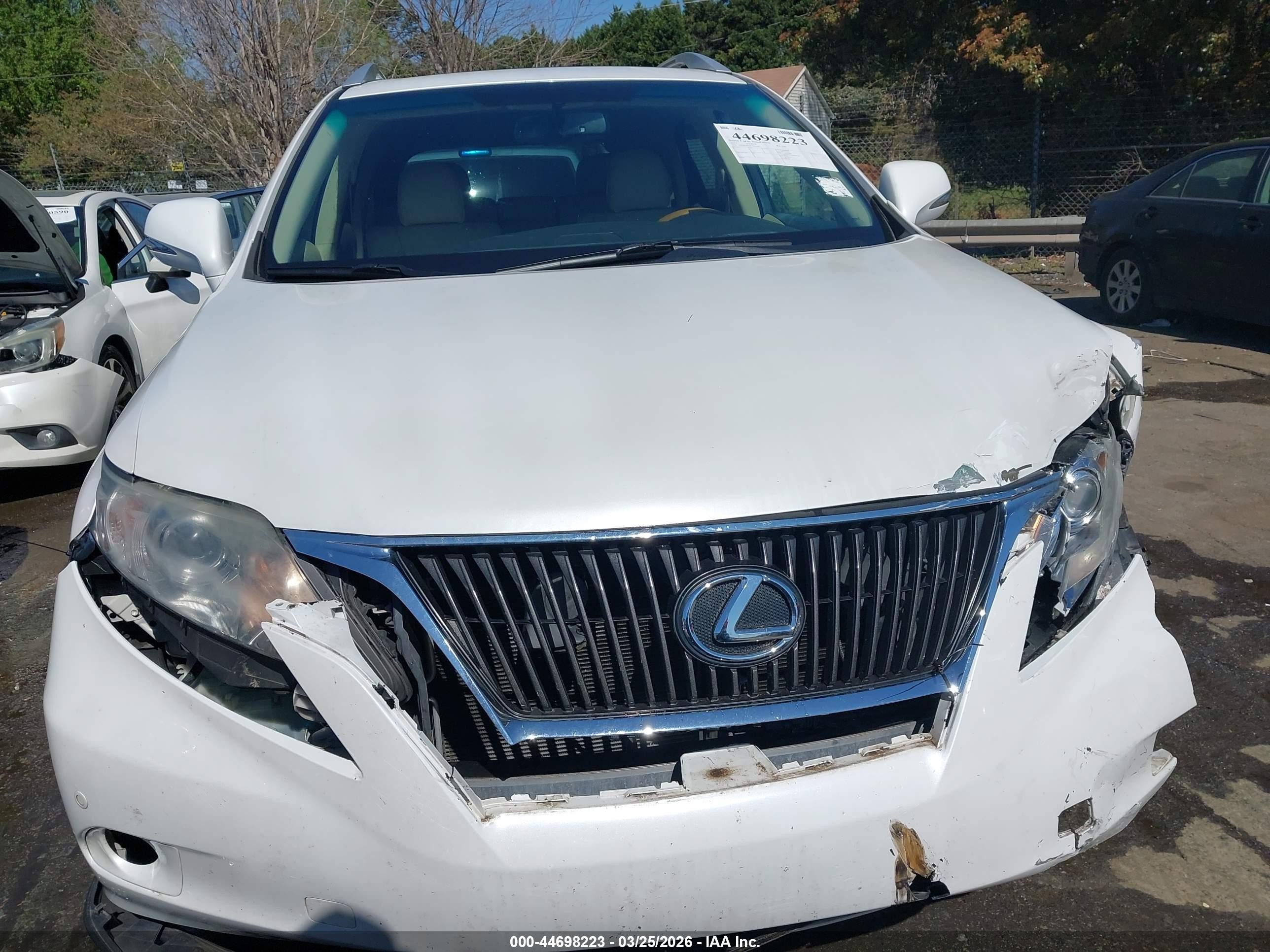 2012 Lexus Rx 350   White vin: 2T2ZK1BAXCC066087