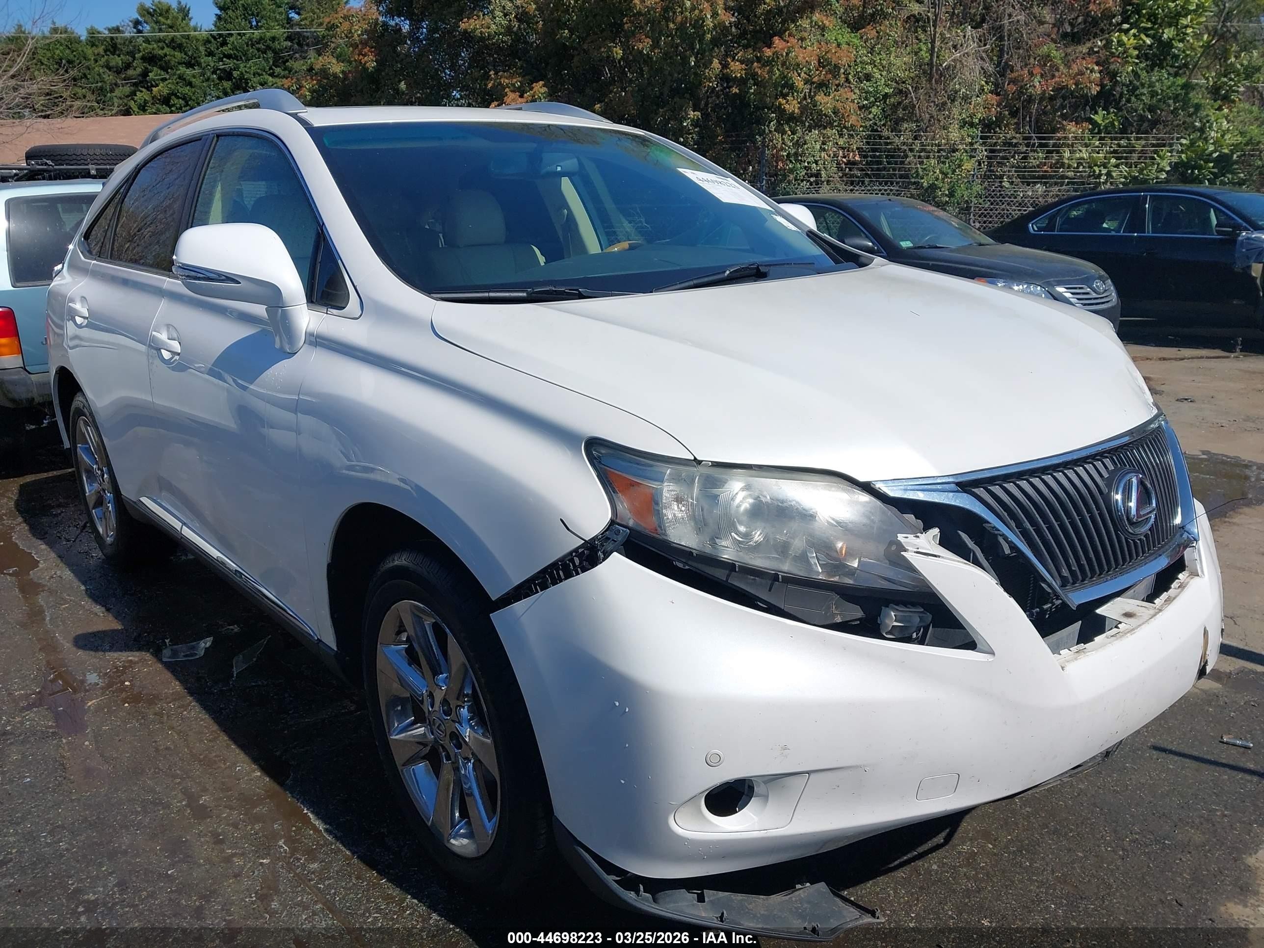 2012 Lexus Rx 350   White vin: 2T2ZK1BAXCC066087