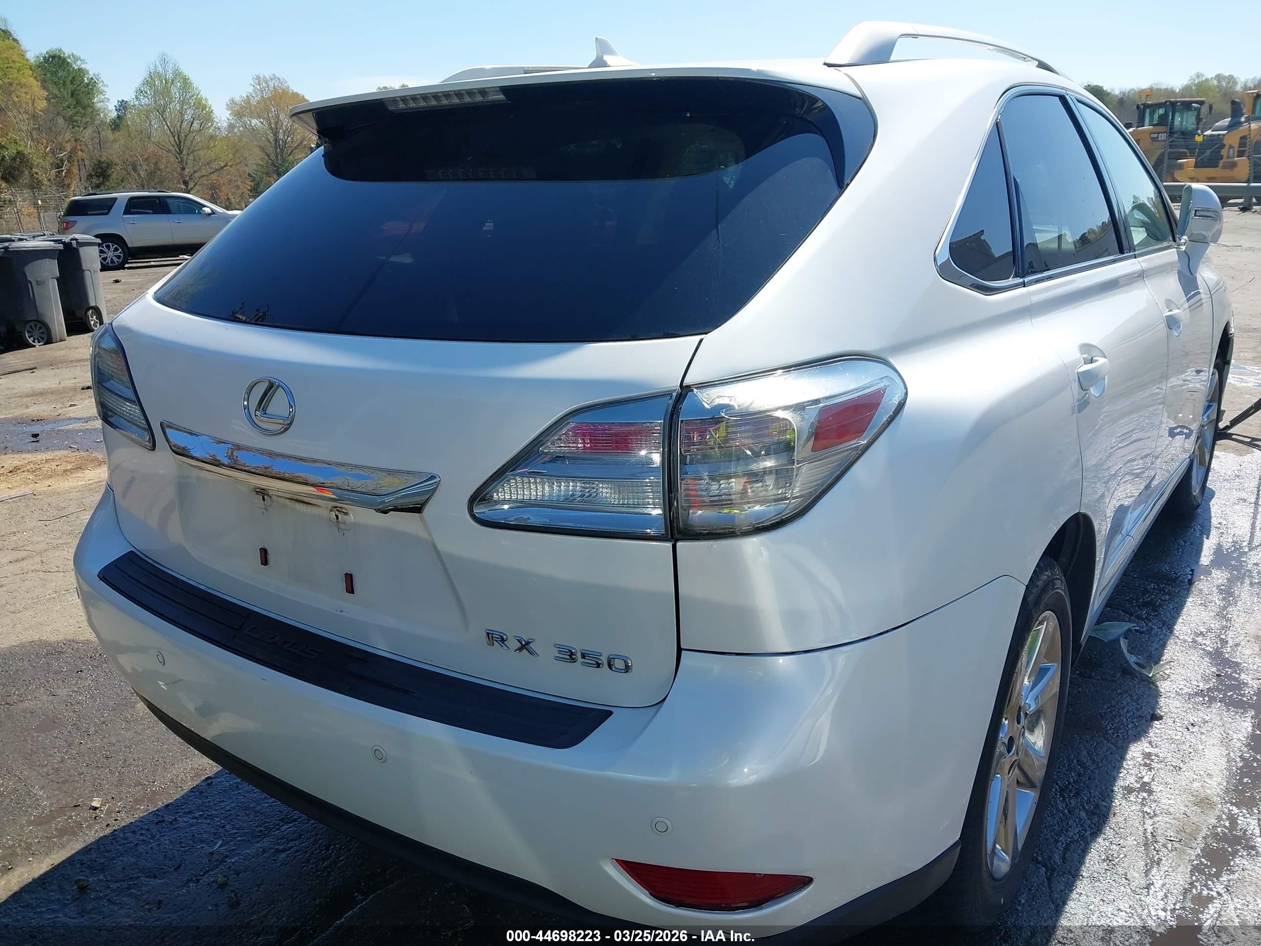 2012 Lexus Rx 350   White vin: 2T2ZK1BAXCC066087