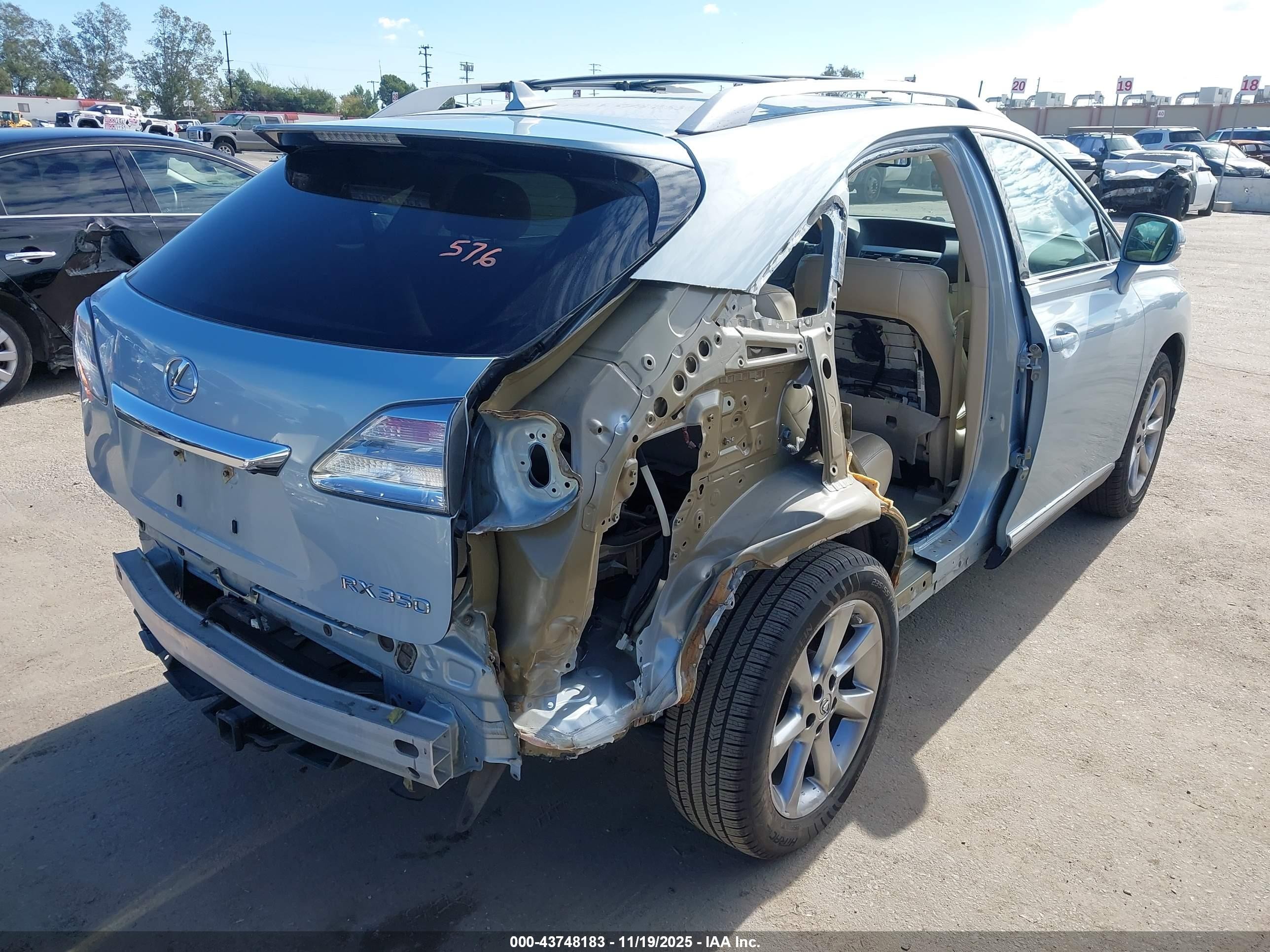 2012 Lexus Rx 350 Light Blue vin: 2T2ZK1BAXCC066123
