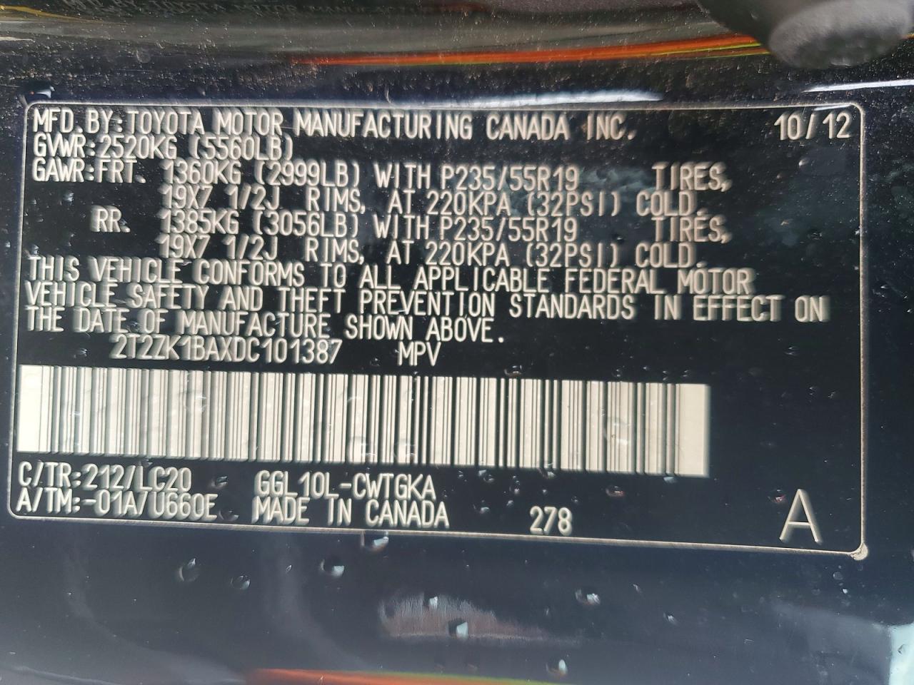 2013 Lexus Rx 350 Black vin: 2T2ZK1BAXDC101387