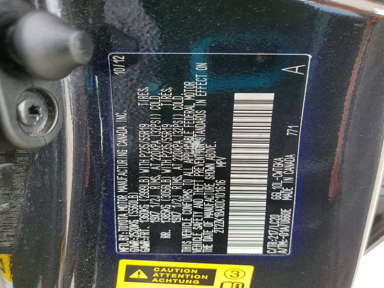 2013 Lexus Rx 350 Black vin: 2T2ZK1BAXDC101616