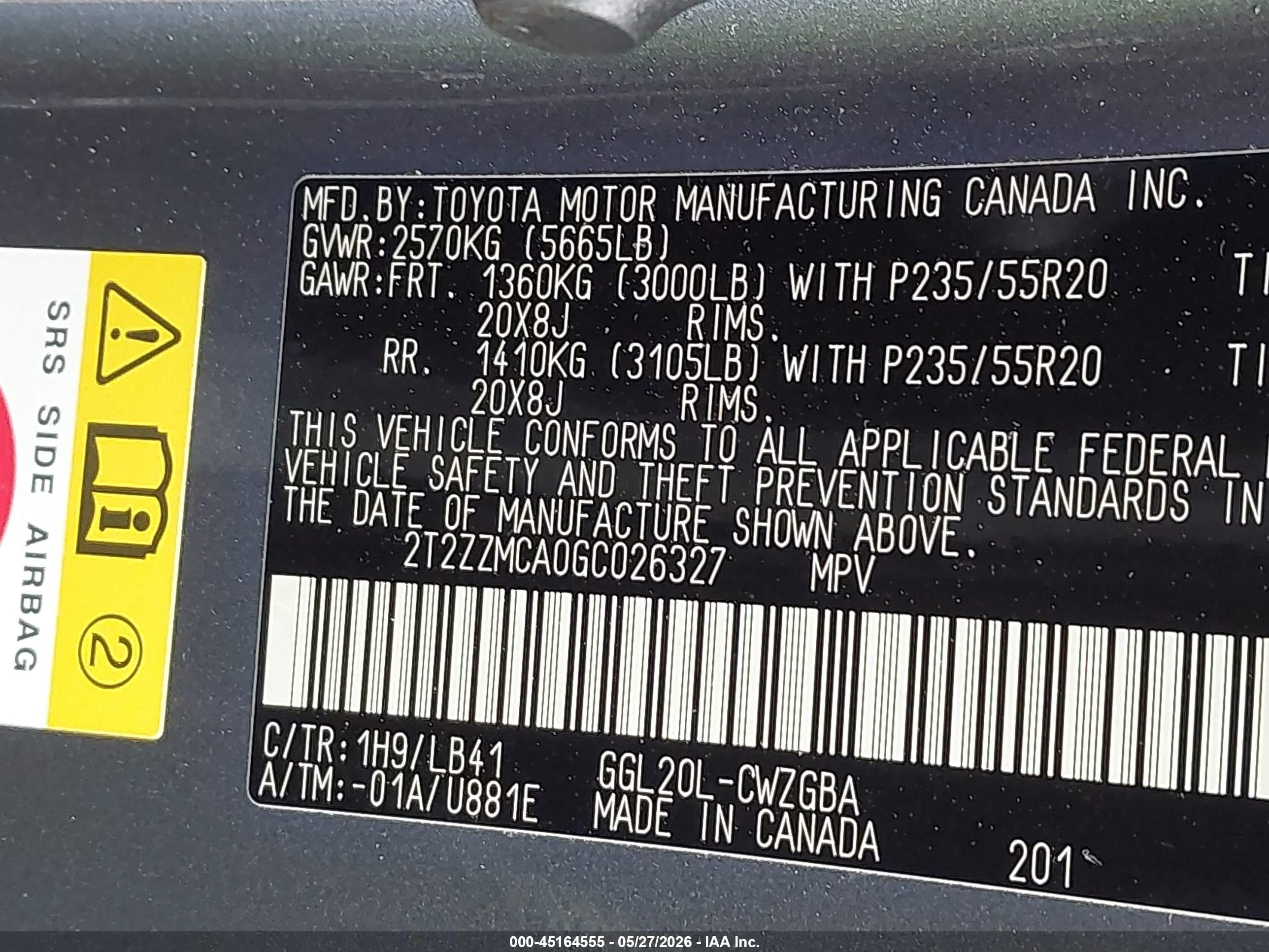 2016 Lexus Rx 350 Серый vin: 2T2ZZMCA0GC026327