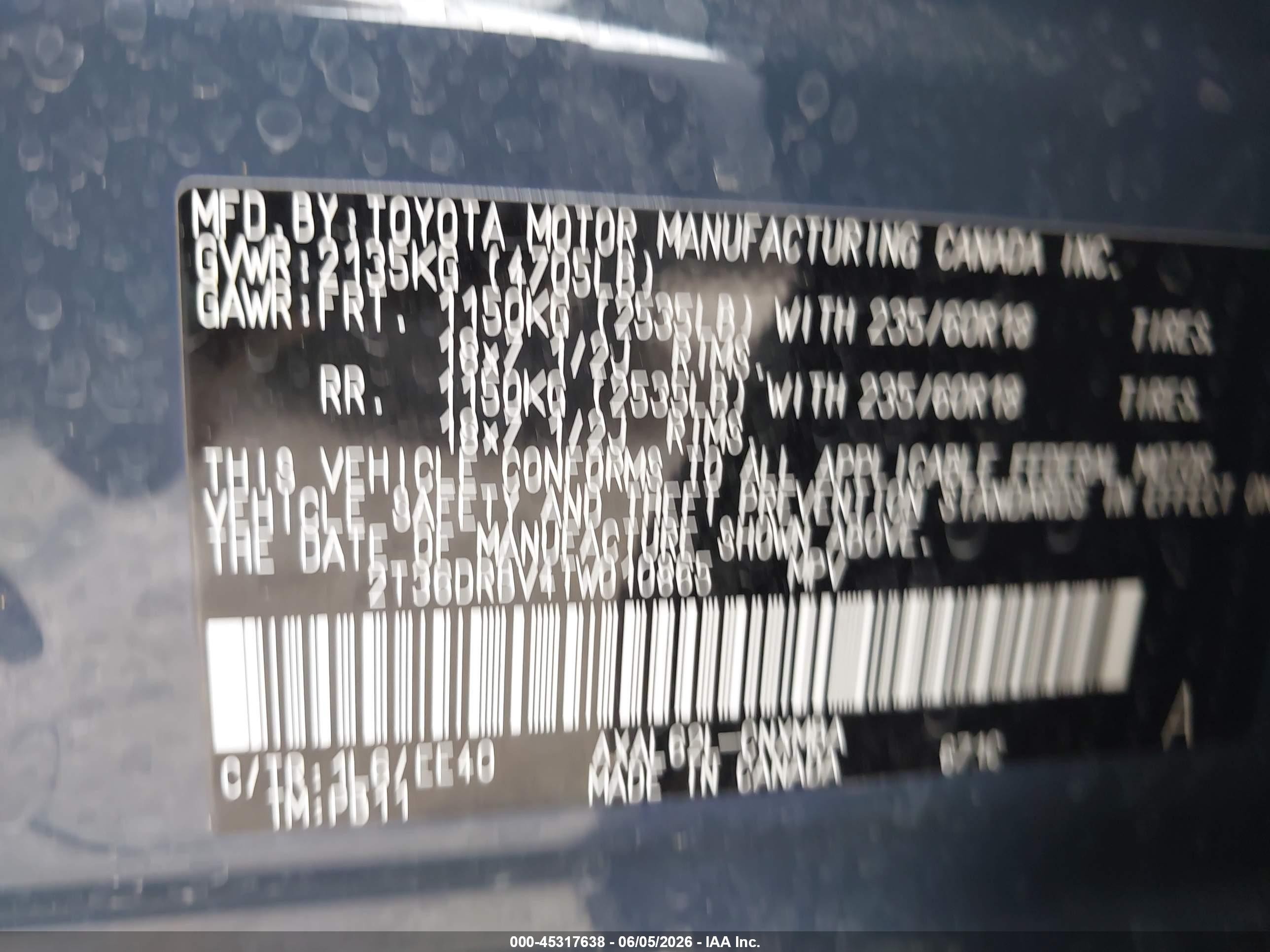 2026 Toyota Rav4 Xle Premium Синий vin: 2T36DRBV4TW010865