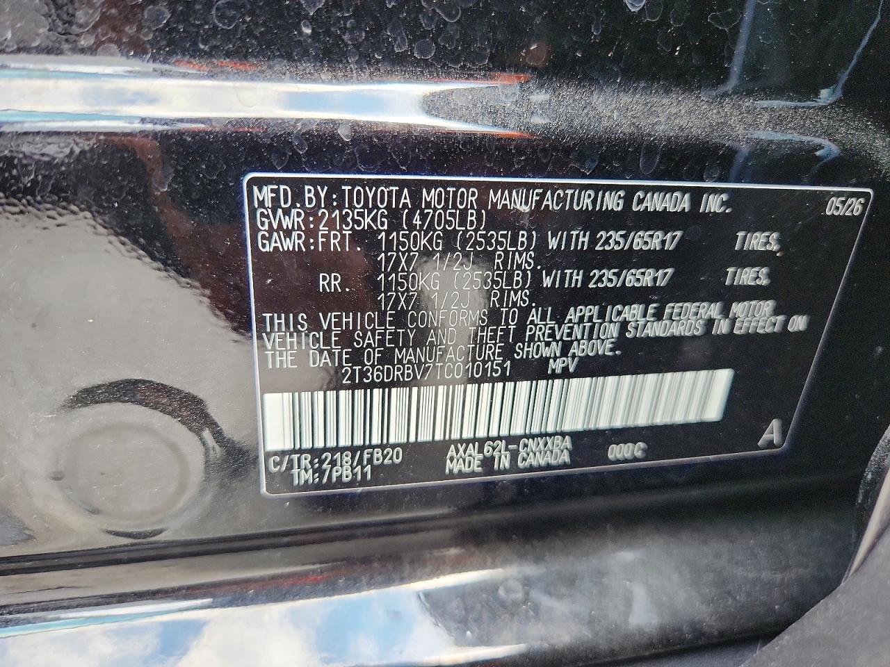 2026 Toyota Rav4 Le Gray vin: 2T36DRBV7TC010151