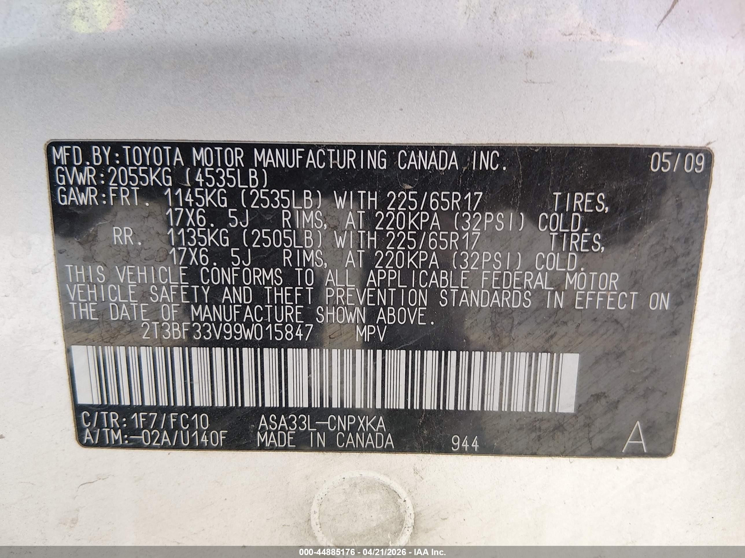 2009 Toyota Rav4   Silver vin: 2T3BF33V99W015847