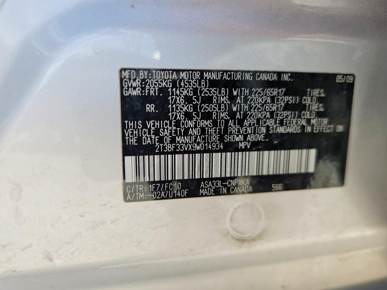 2009 Toyota Rav4 Base Silver vin: 2T3BF33VX9W014934