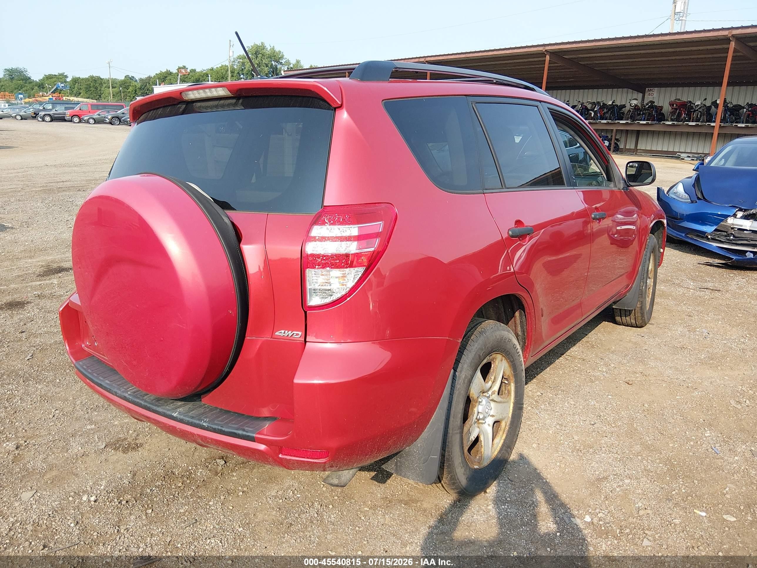 2010 Toyota Rav4   Red vin: 2T3BF4DV0AW061429