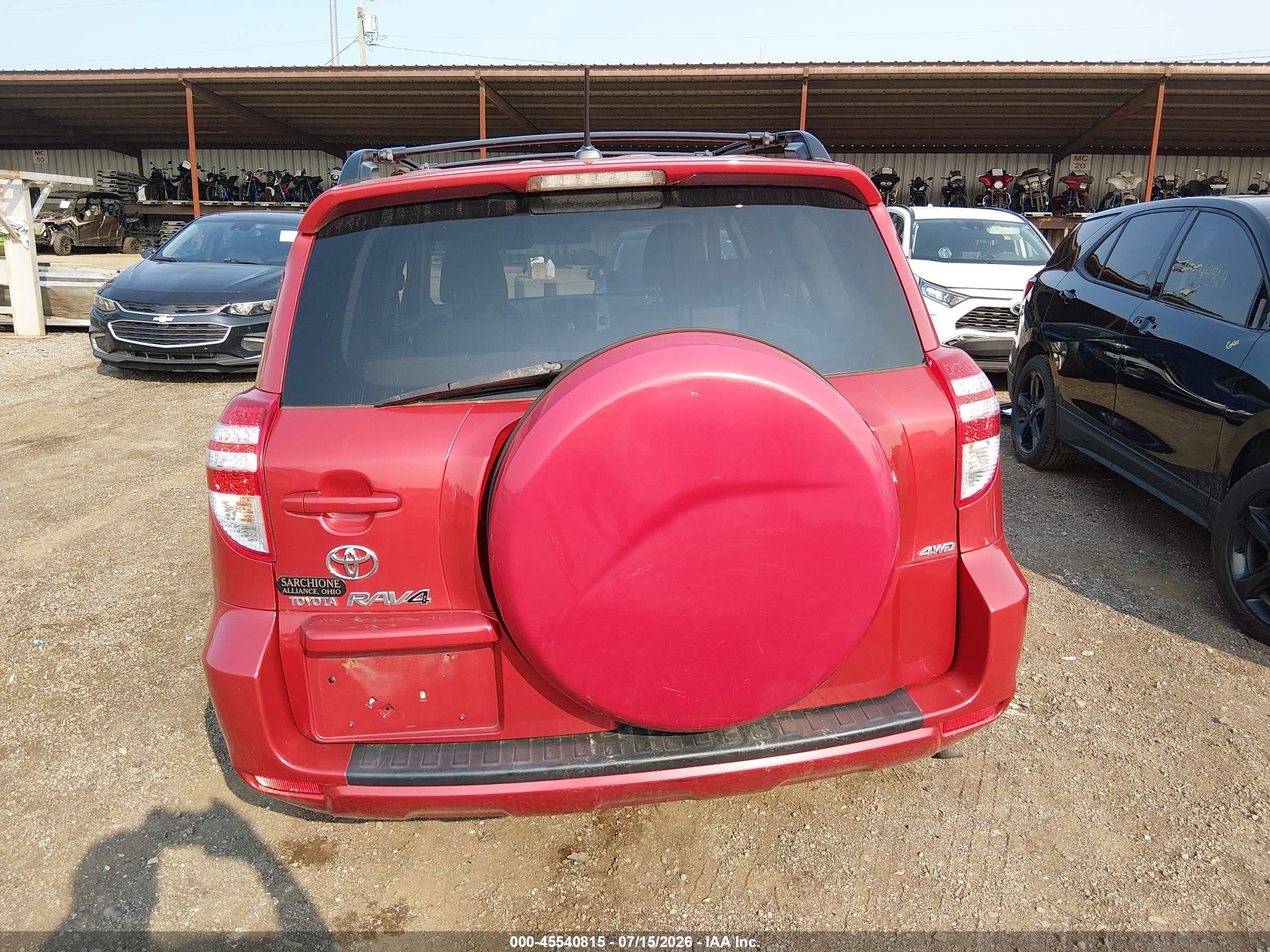 2010 Toyota Rav4   Red vin: 2T3BF4DV0AW061429