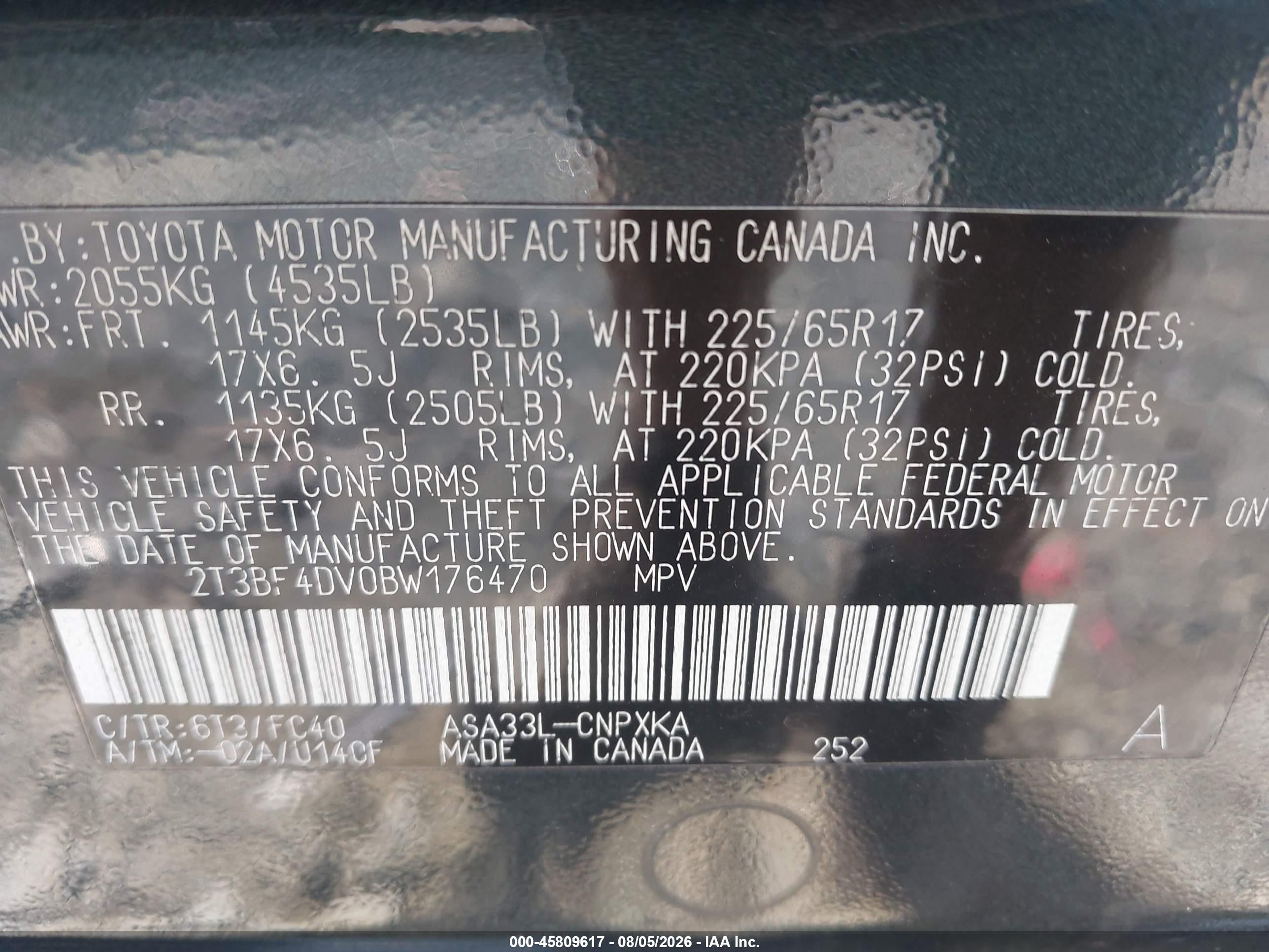 2011 Toyota Rav4   Green vin: 2T3BF4DV0BW176470