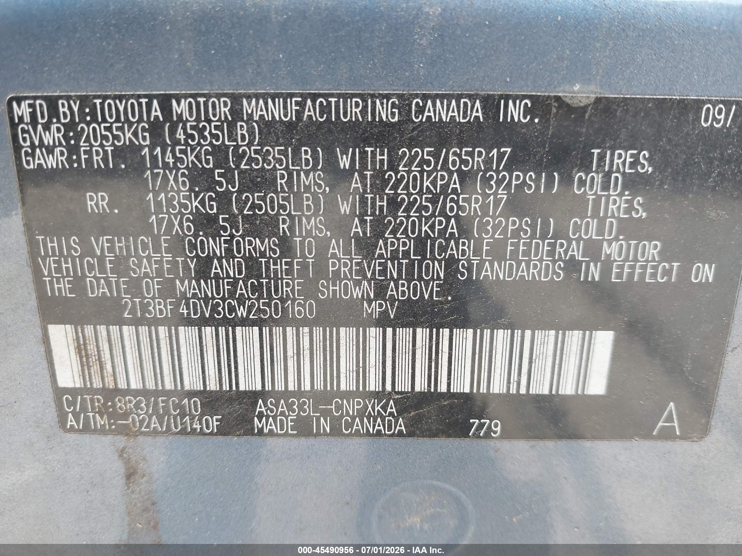 2012 Toyota Rav4 Синий vin: 2T3BF4DV3CW250160