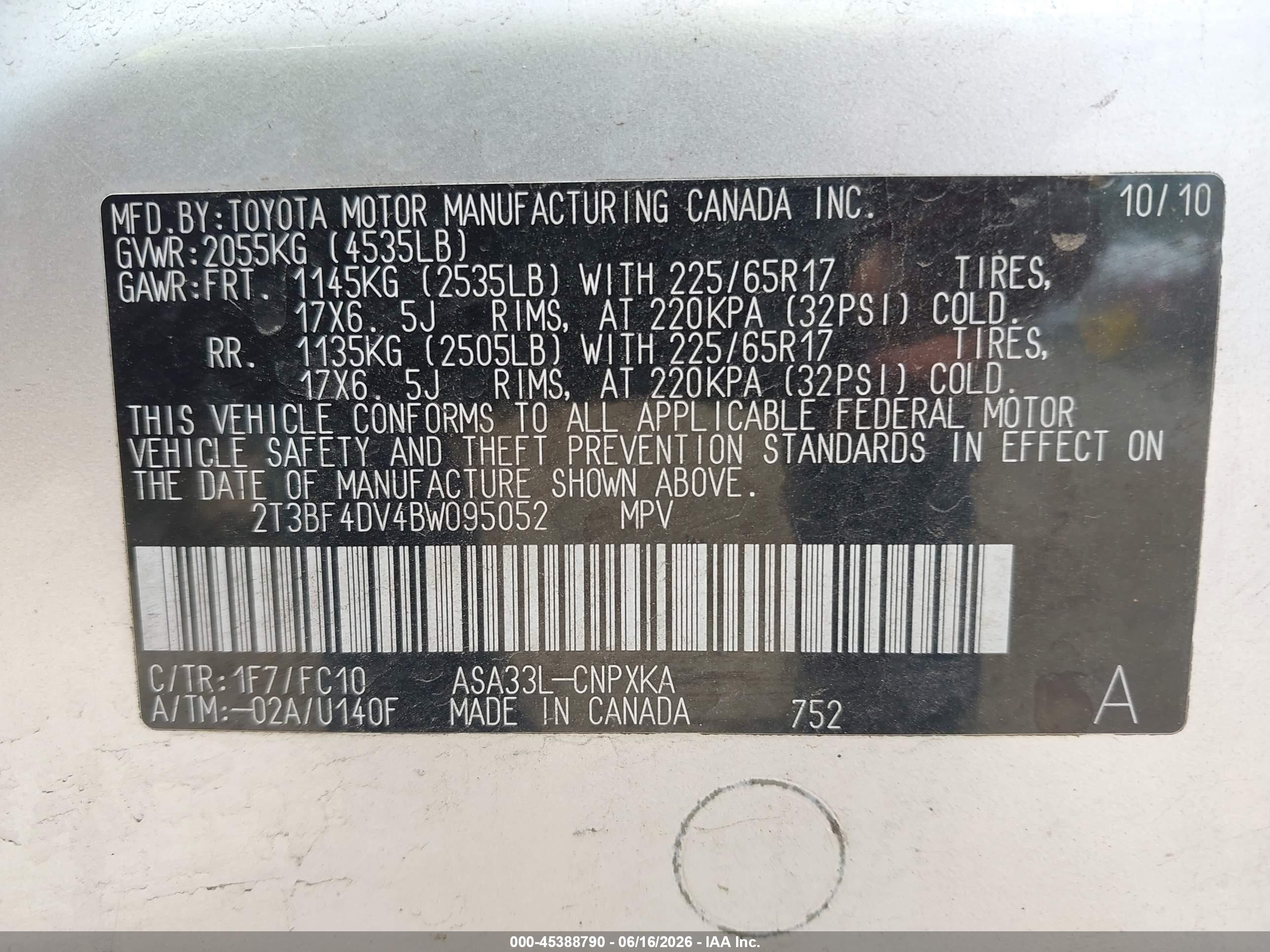 2011 Toyota Rav4   Silver vin: 2T3BF4DV4BW095052