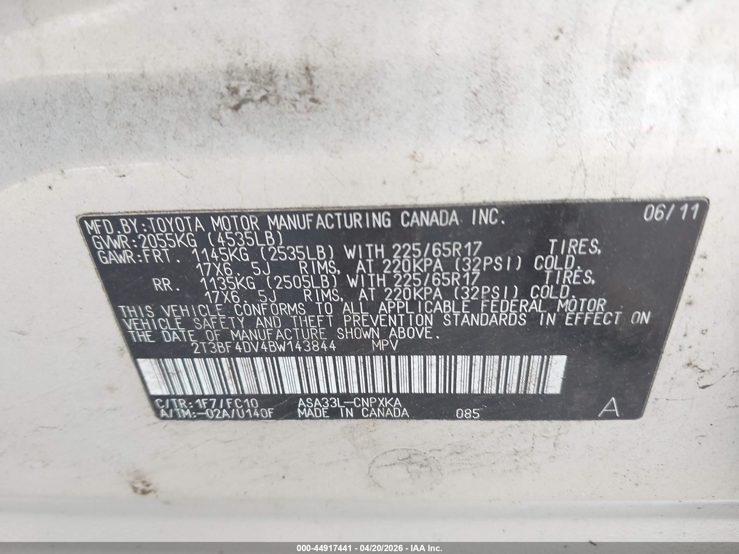 2011 Toyota Rav4 Серебряный vin: 2T3BF4DV4BW143844