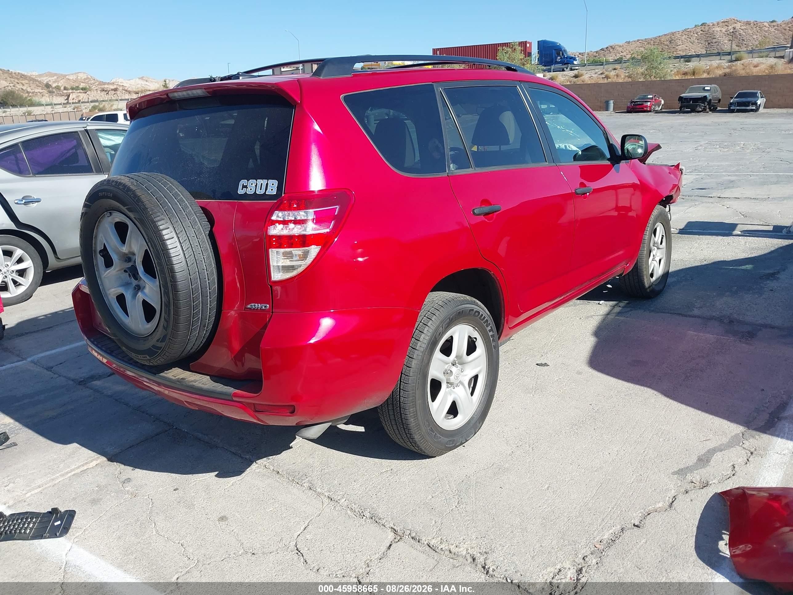 2012 Toyota Rav4   Red vin: 2T3BF4DV4CW186632
