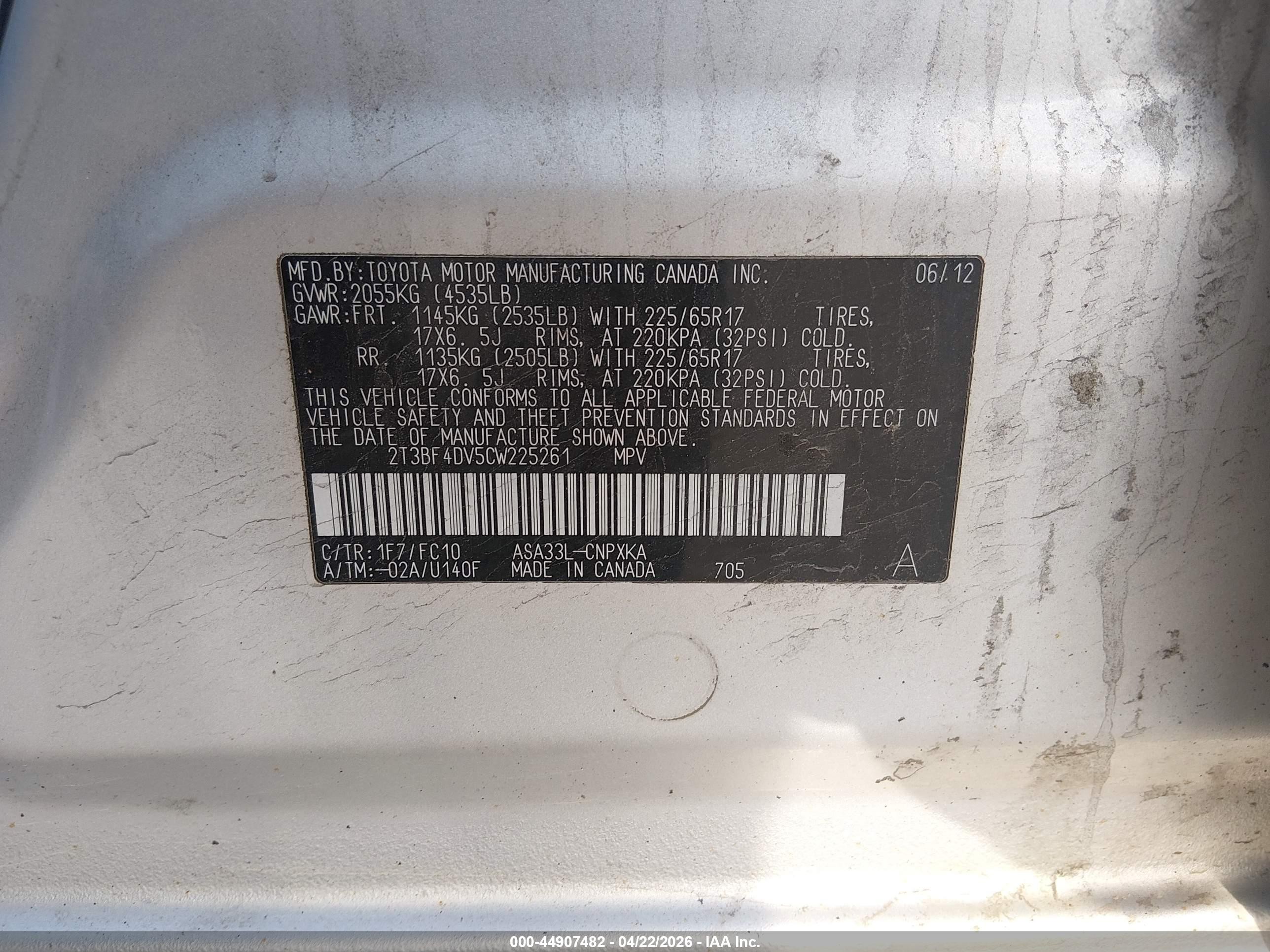 2012 Toyota Rav4   Silver vin: 2T3BF4DV5CW225261