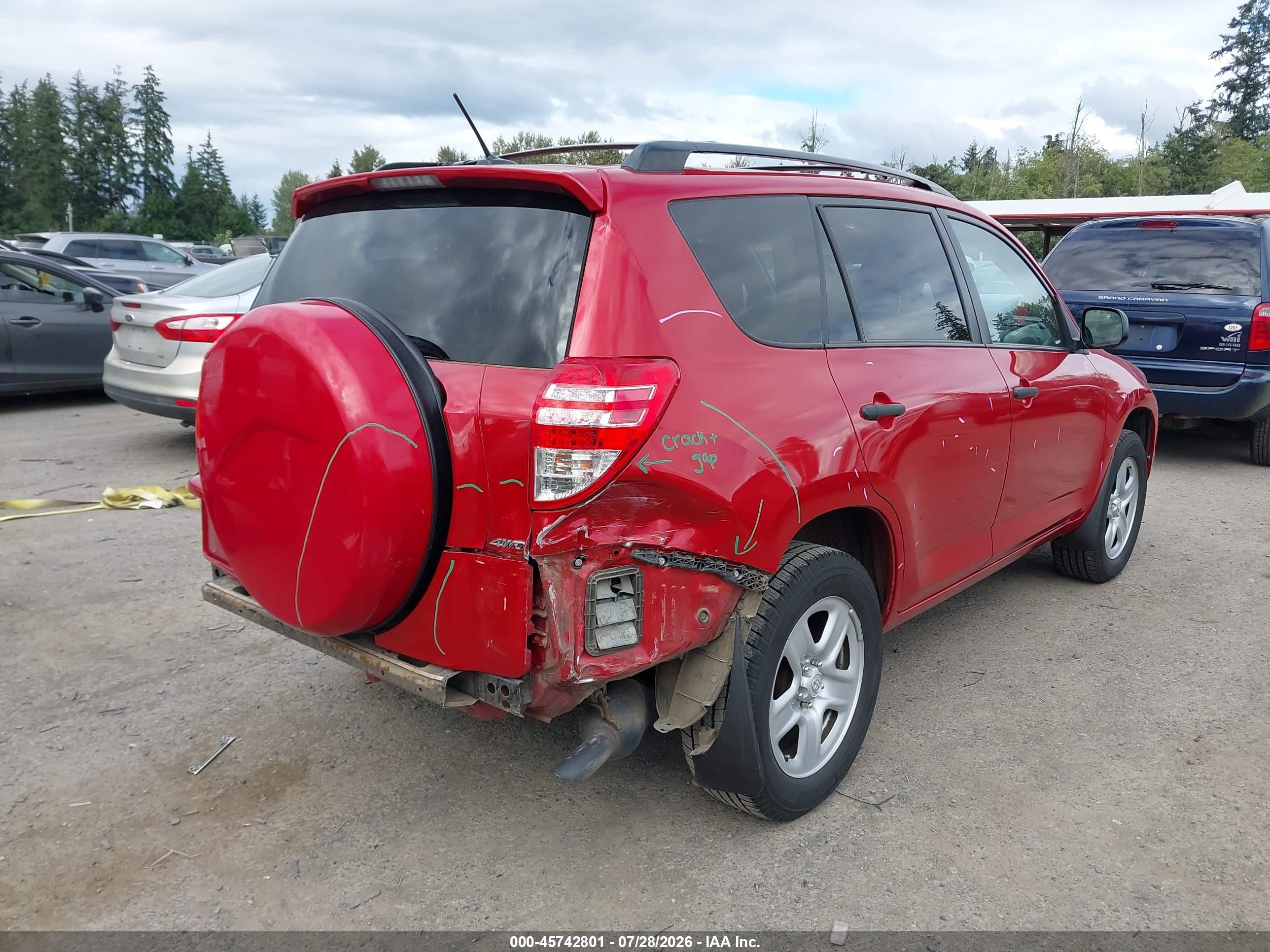 2012 Toyota Rav4   Red vin: 2T3BF4DV6CW264179