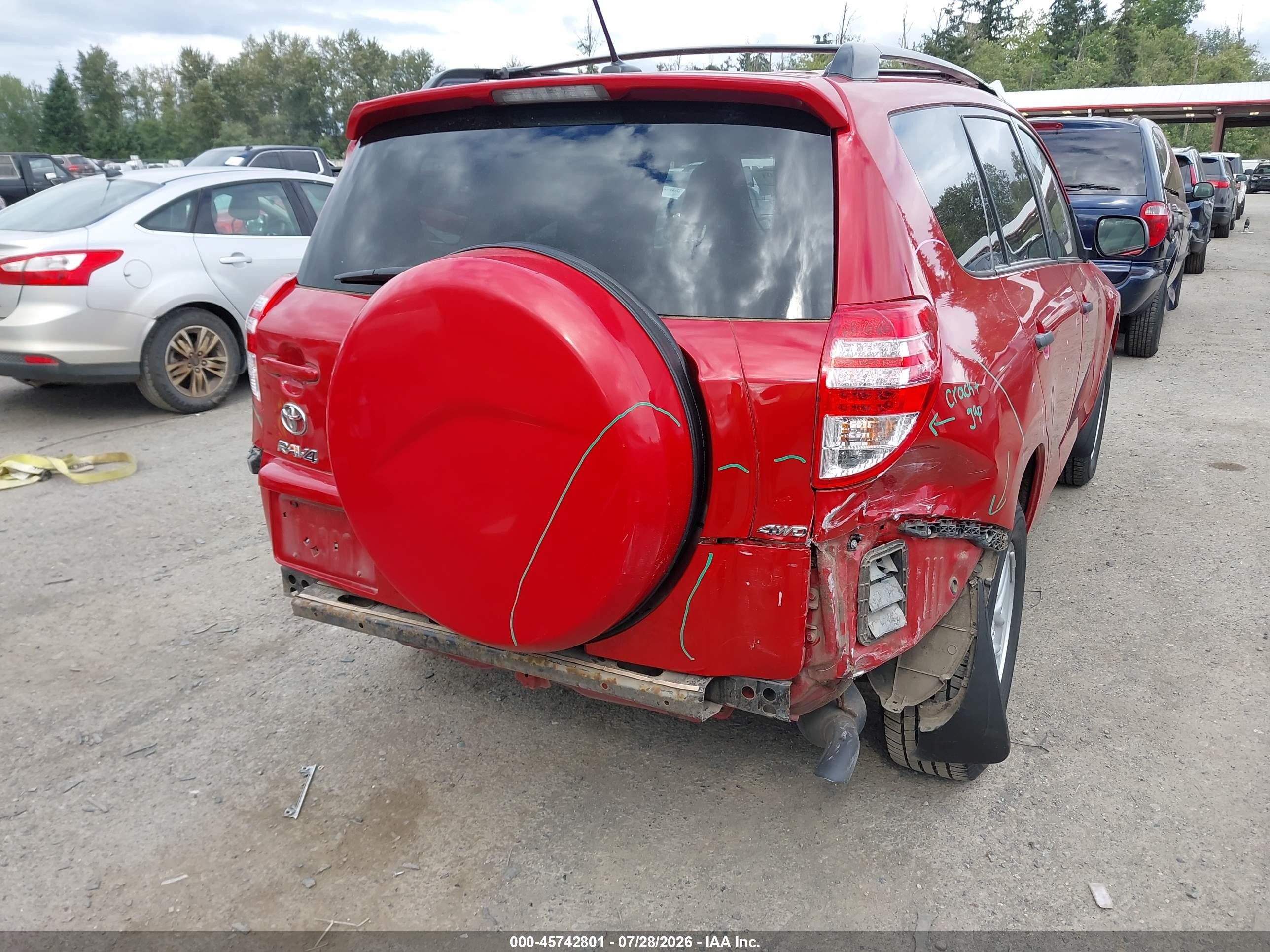 2012 Toyota Rav4   Red vin: 2T3BF4DV6CW264179