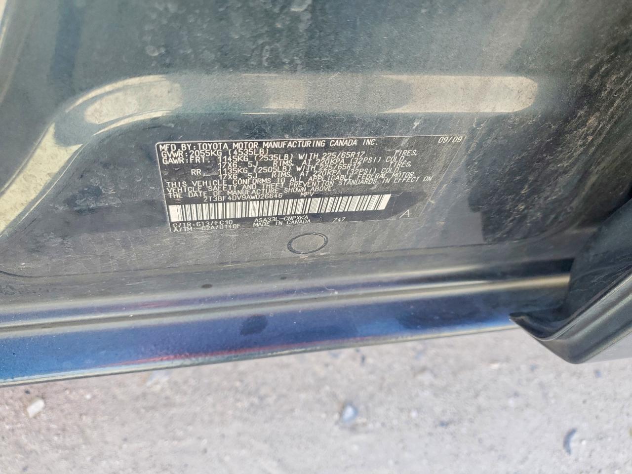 2010 Toyota Rav4 Base Угольный vin: 2T3BF4DV9AW026646