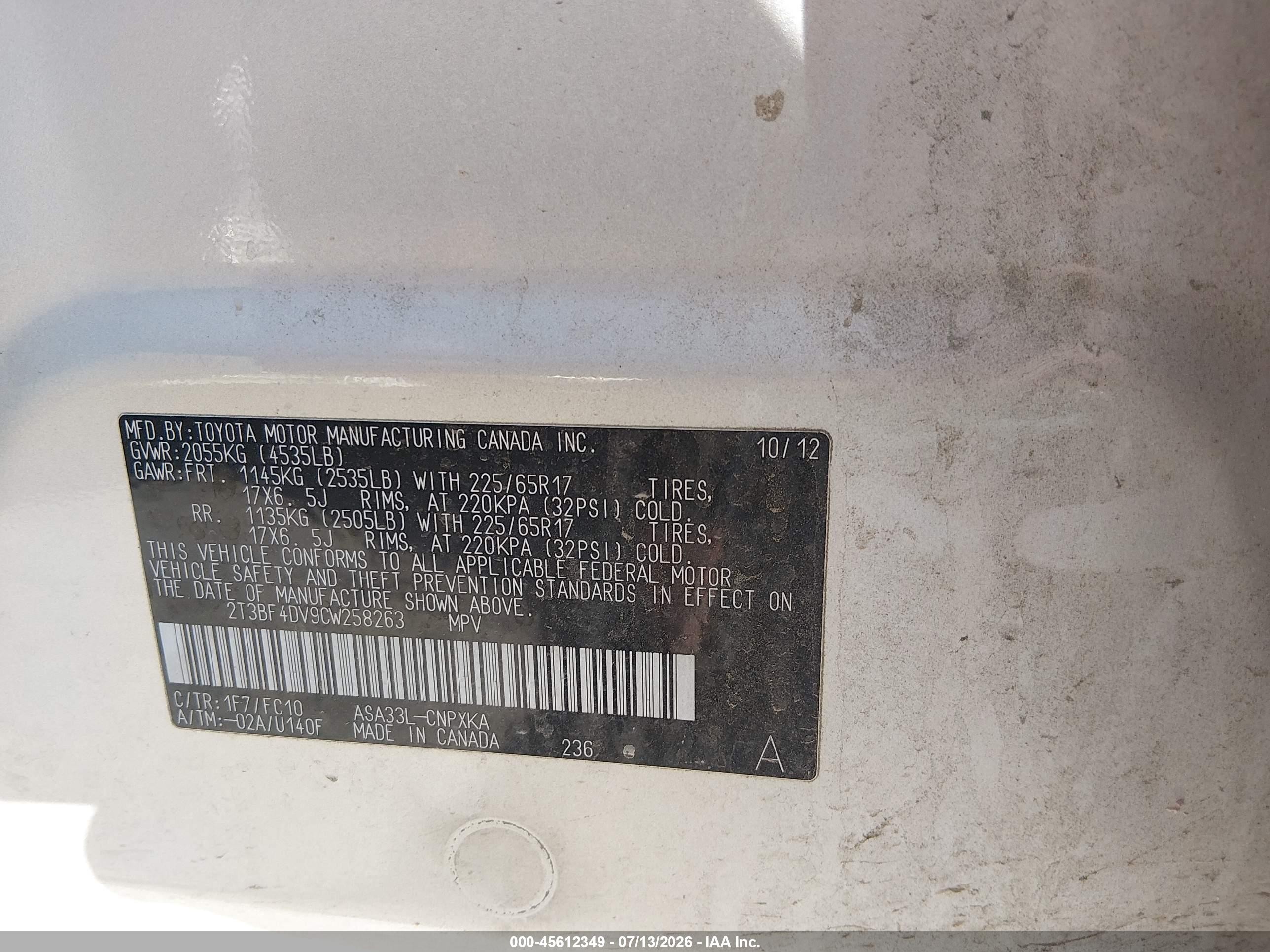 2012 Toyota Rav4   Silver vin: 2T3BF4DV9CW258263