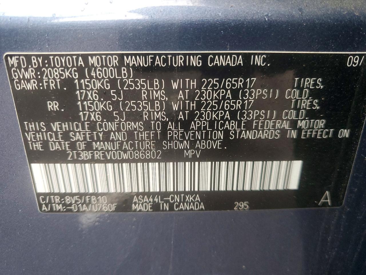 2013 Toyota Rav4 Gray vin: 2T3BFREV0DW086802