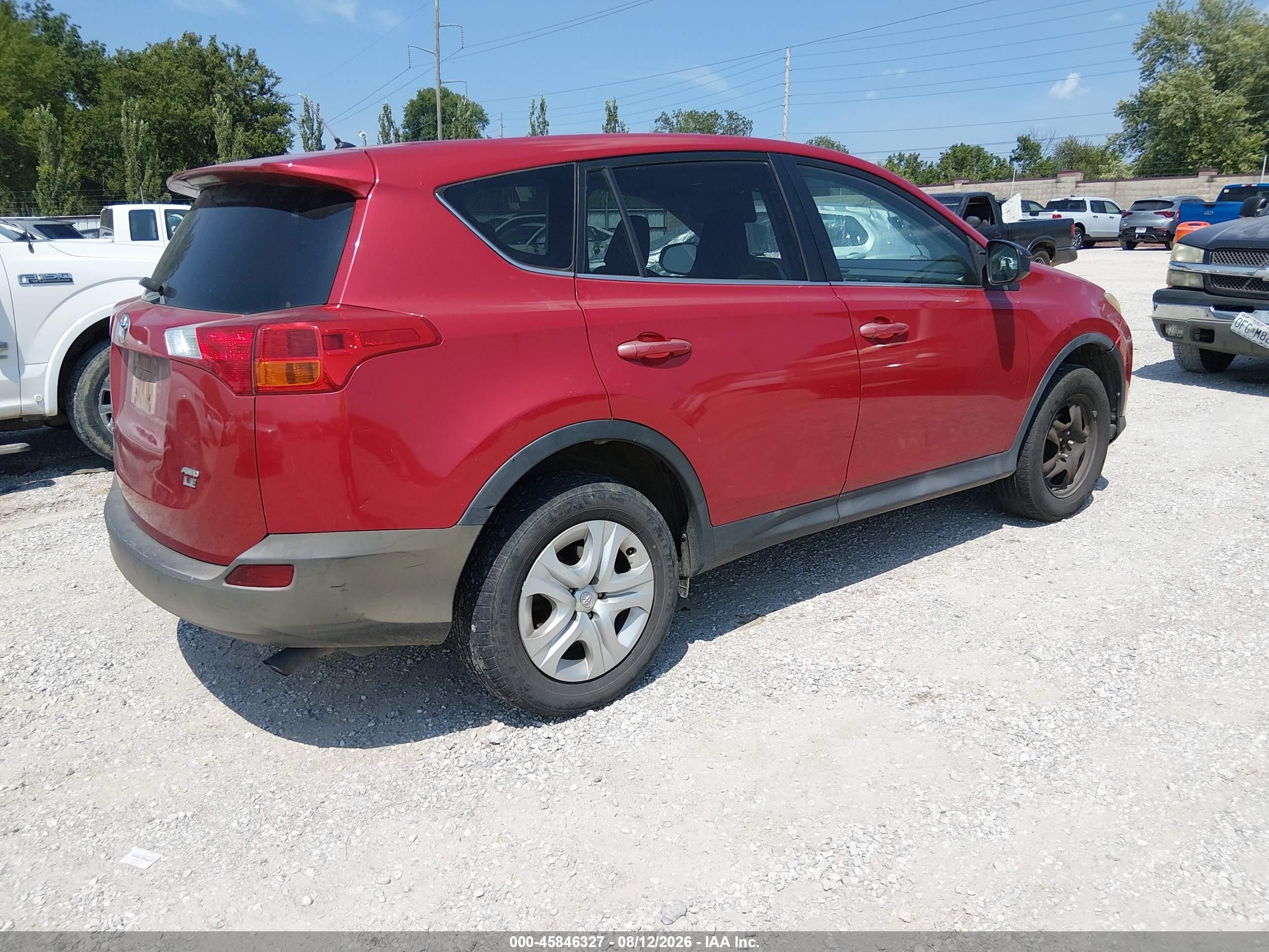 2013 Toyota Rav4 Le Red vin: 2T3BFREV1DW021814