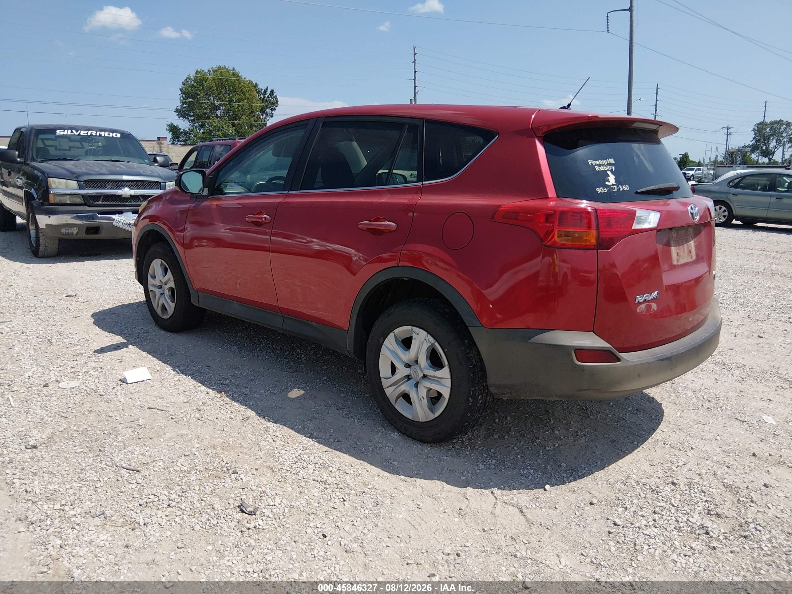 2013 Toyota Rav4 Le Red vin: 2T3BFREV1DW021814