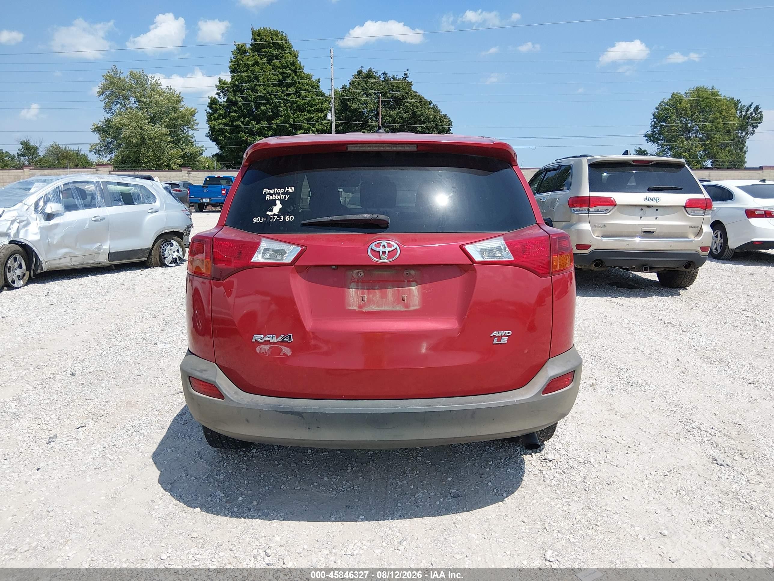 2013 Toyota Rav4 Le Red vin: 2T3BFREV1DW021814
