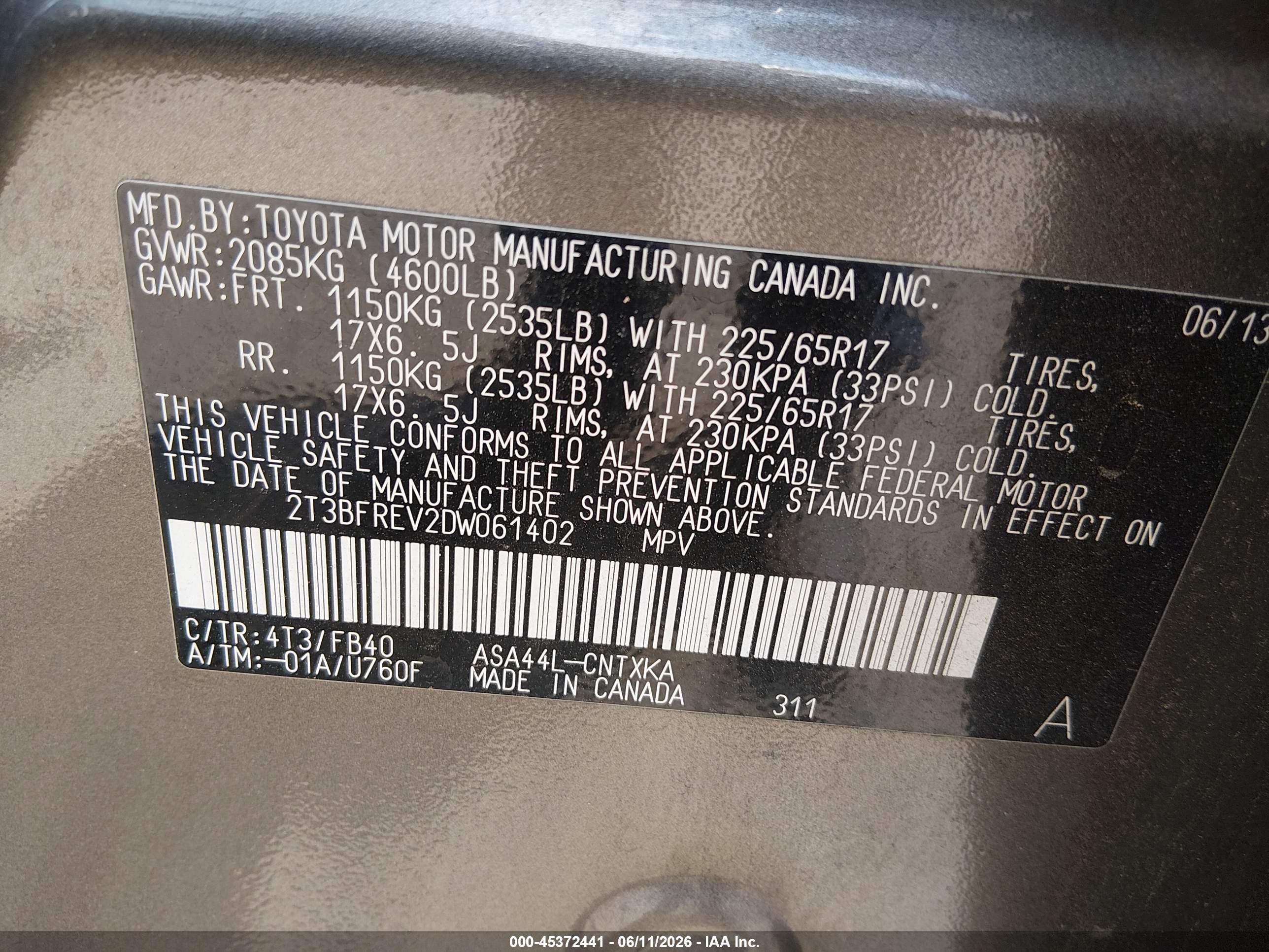 2013 Toyota Rav4 Le Коричневый vin: 2T3BFREV2DW061402