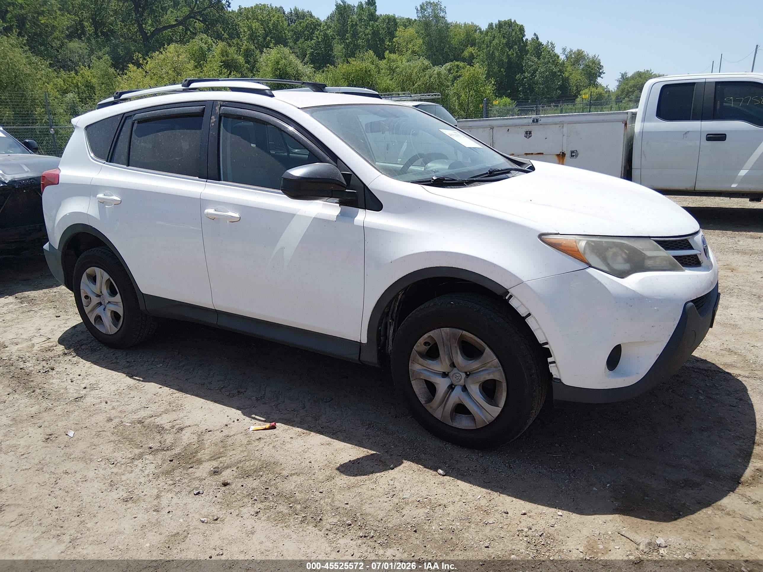2013 Toyota Rav4 Le White vin: 2T3BFREV3DW058783