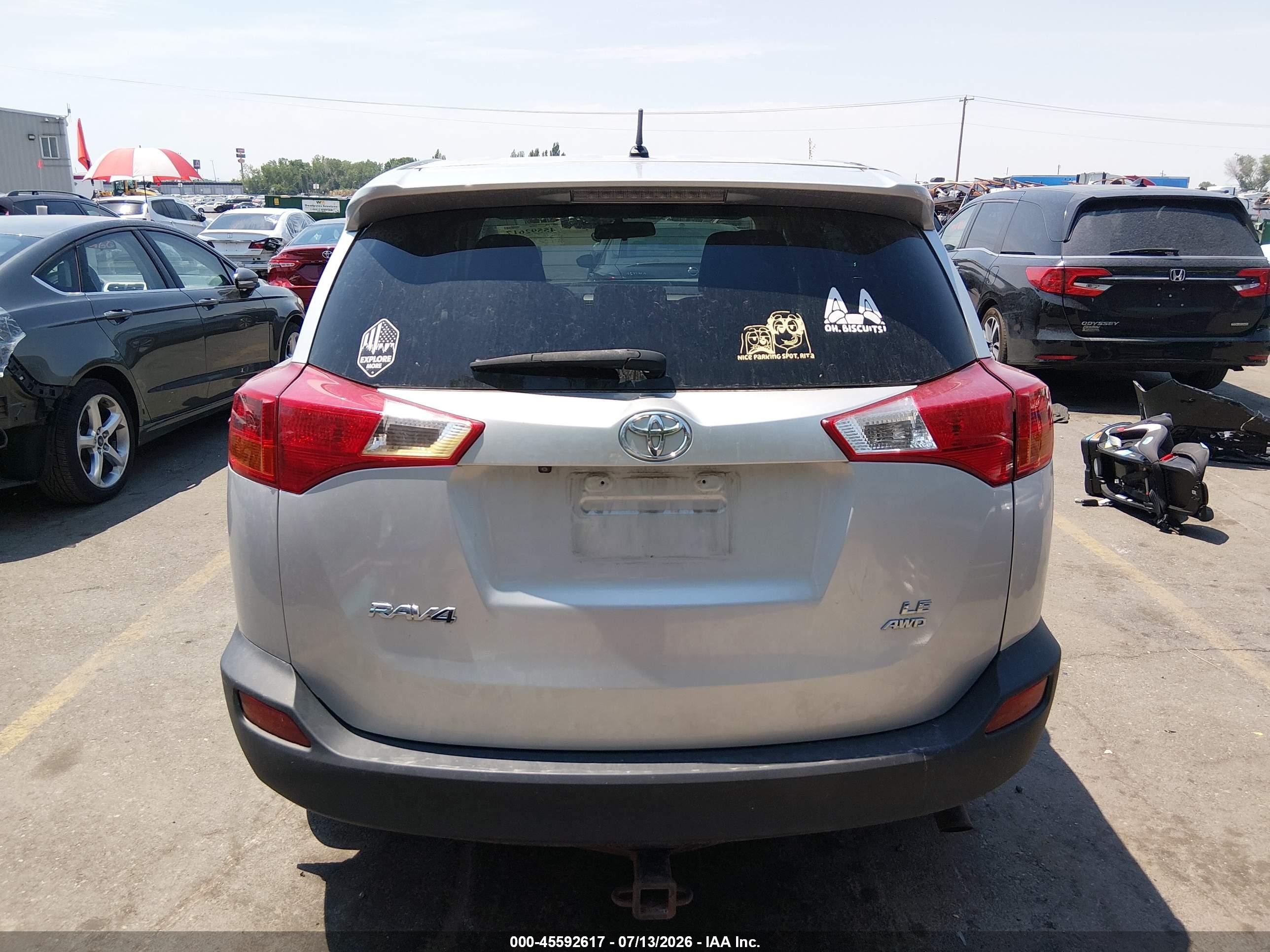 2013 Toyota Rav4 Le Silver vin: 2T3BFREV4DW030278