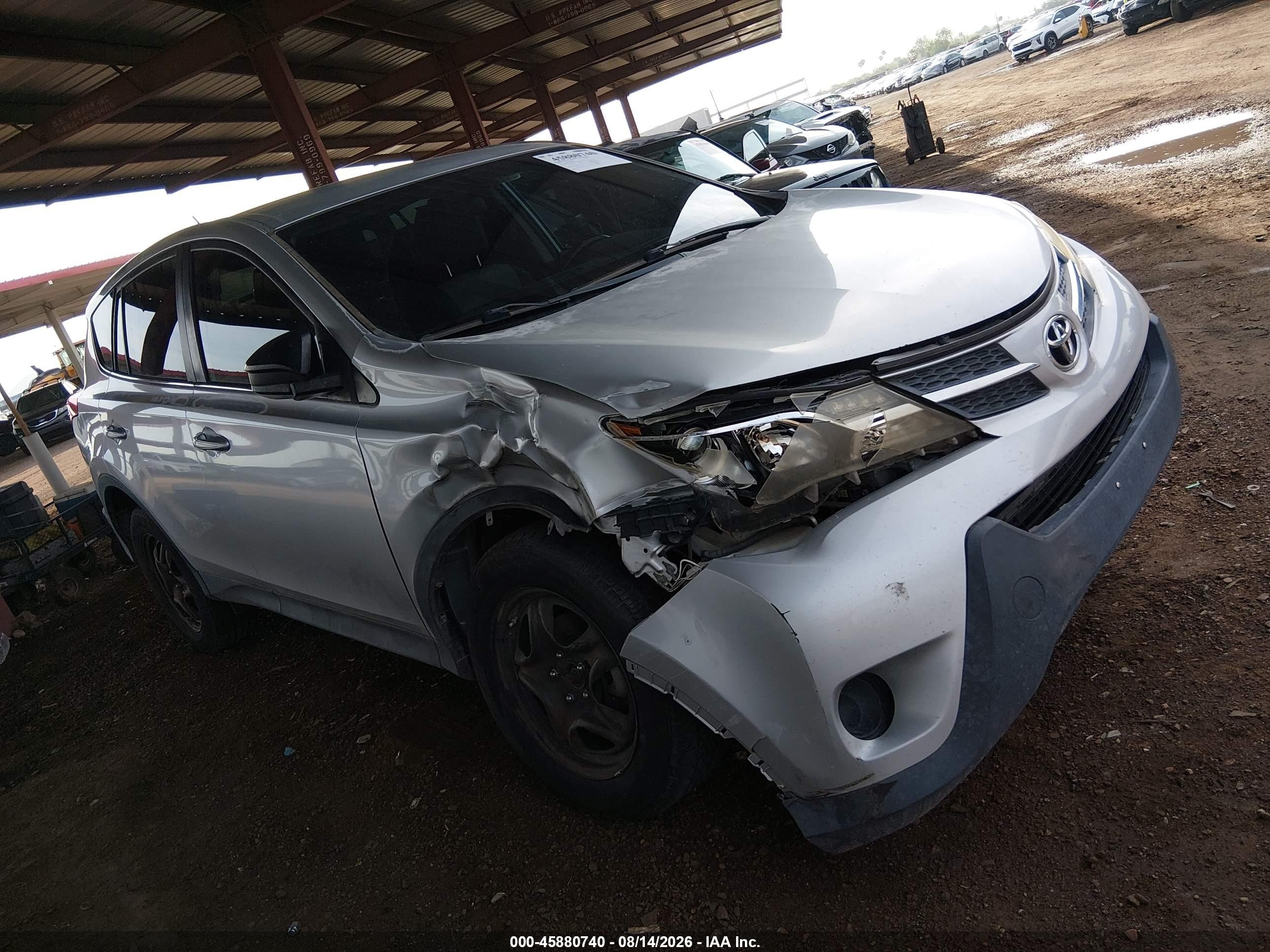 2013 Toyota Rav4 Le Silver vin: 2T3BFREV5DW049079