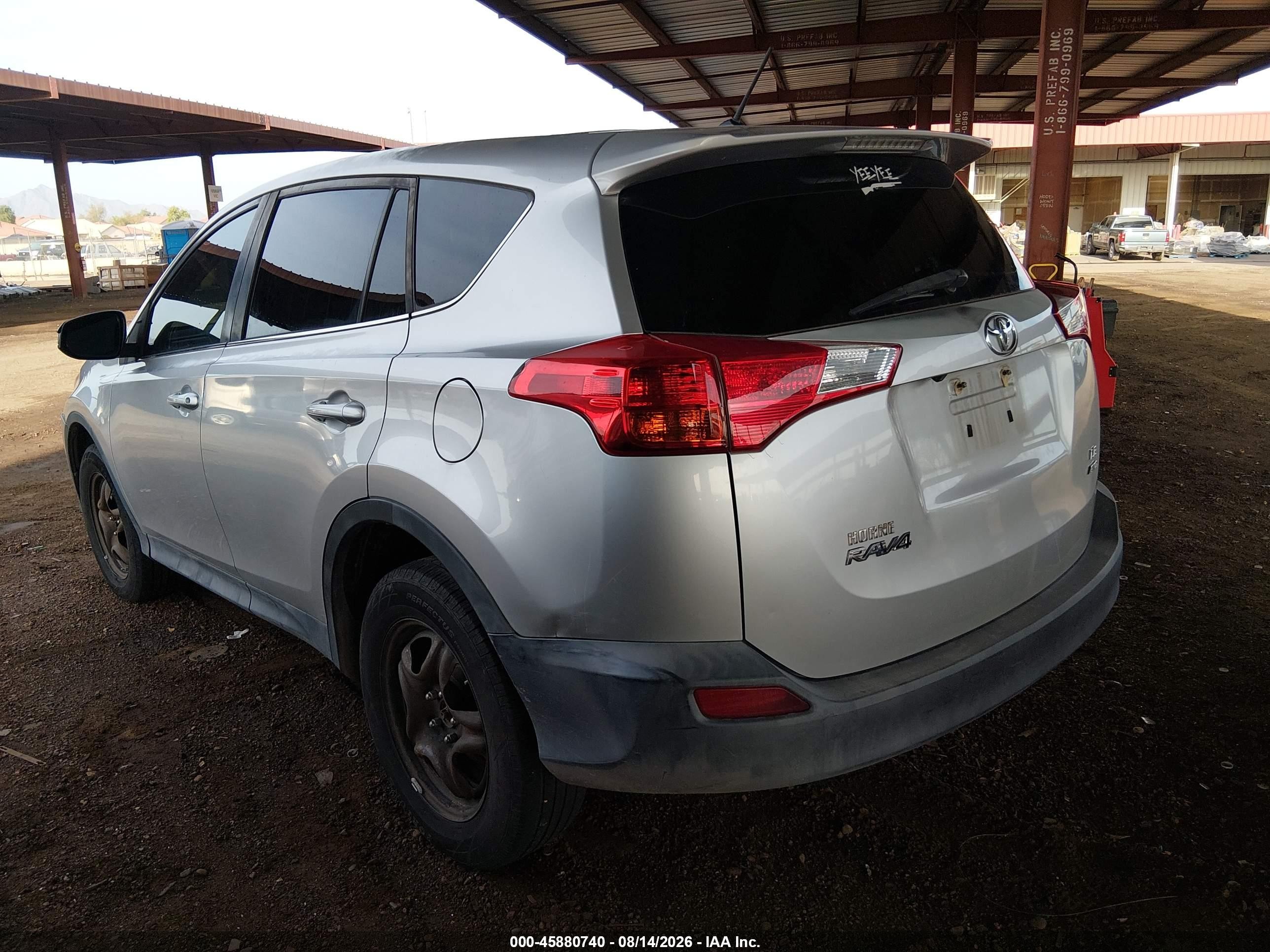 2013 Toyota Rav4 Le Silver vin: 2T3BFREV5DW049079