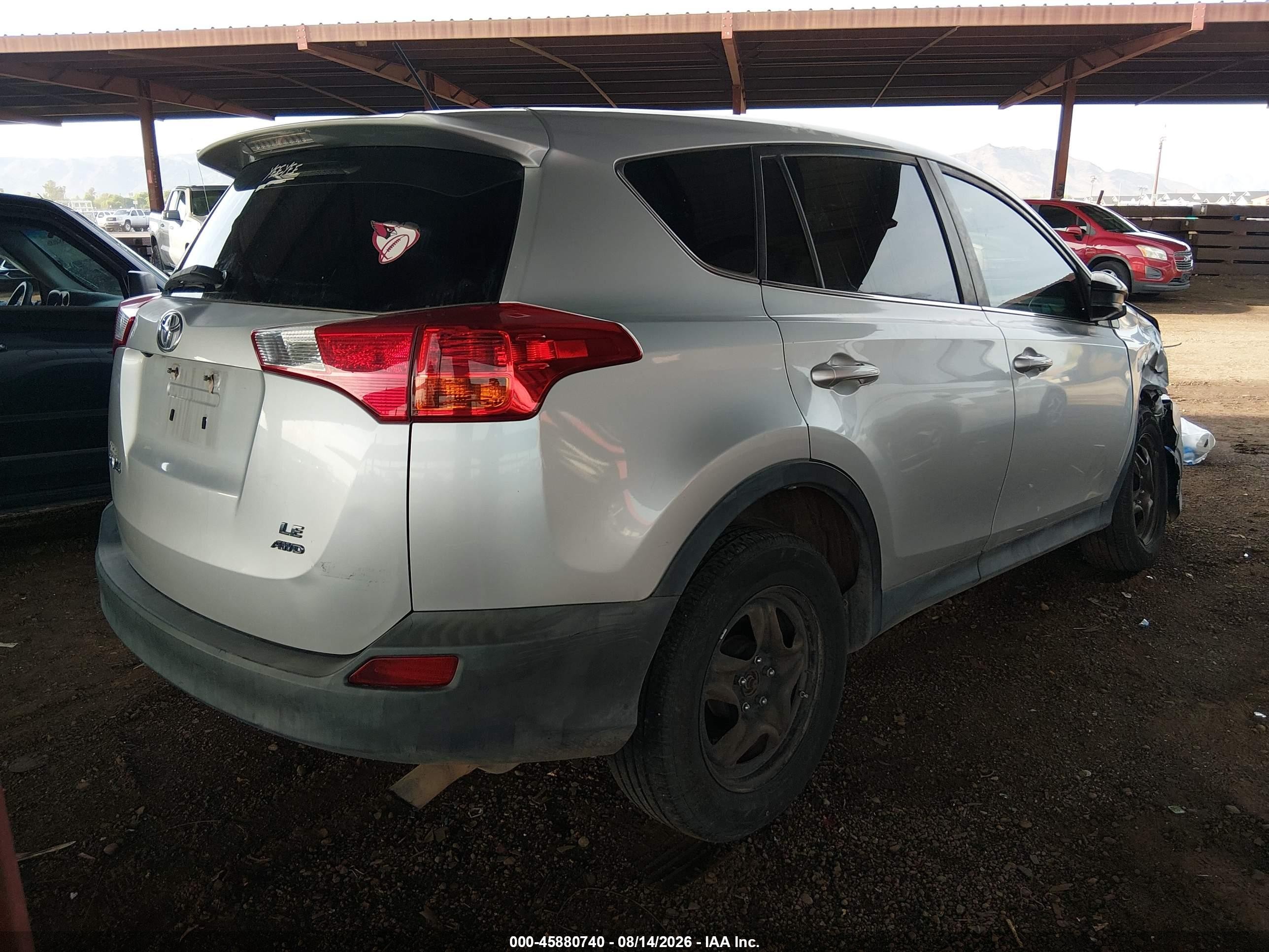 2013 Toyota Rav4 Le Silver vin: 2T3BFREV5DW049079