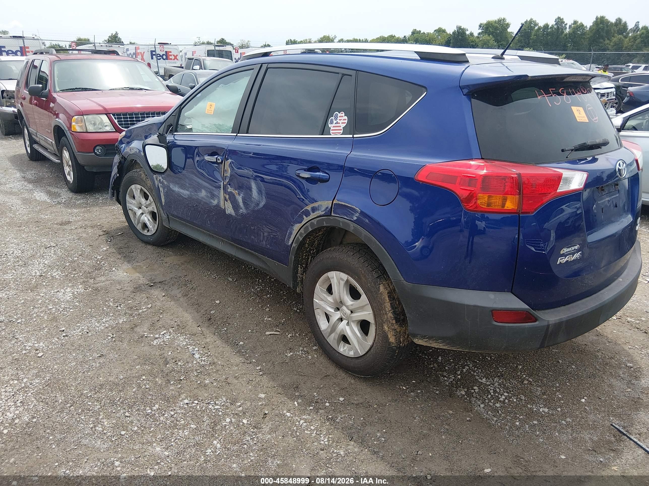2015 Toyota Rav4 Le Blue vin: 2T3BFREV5FW344783