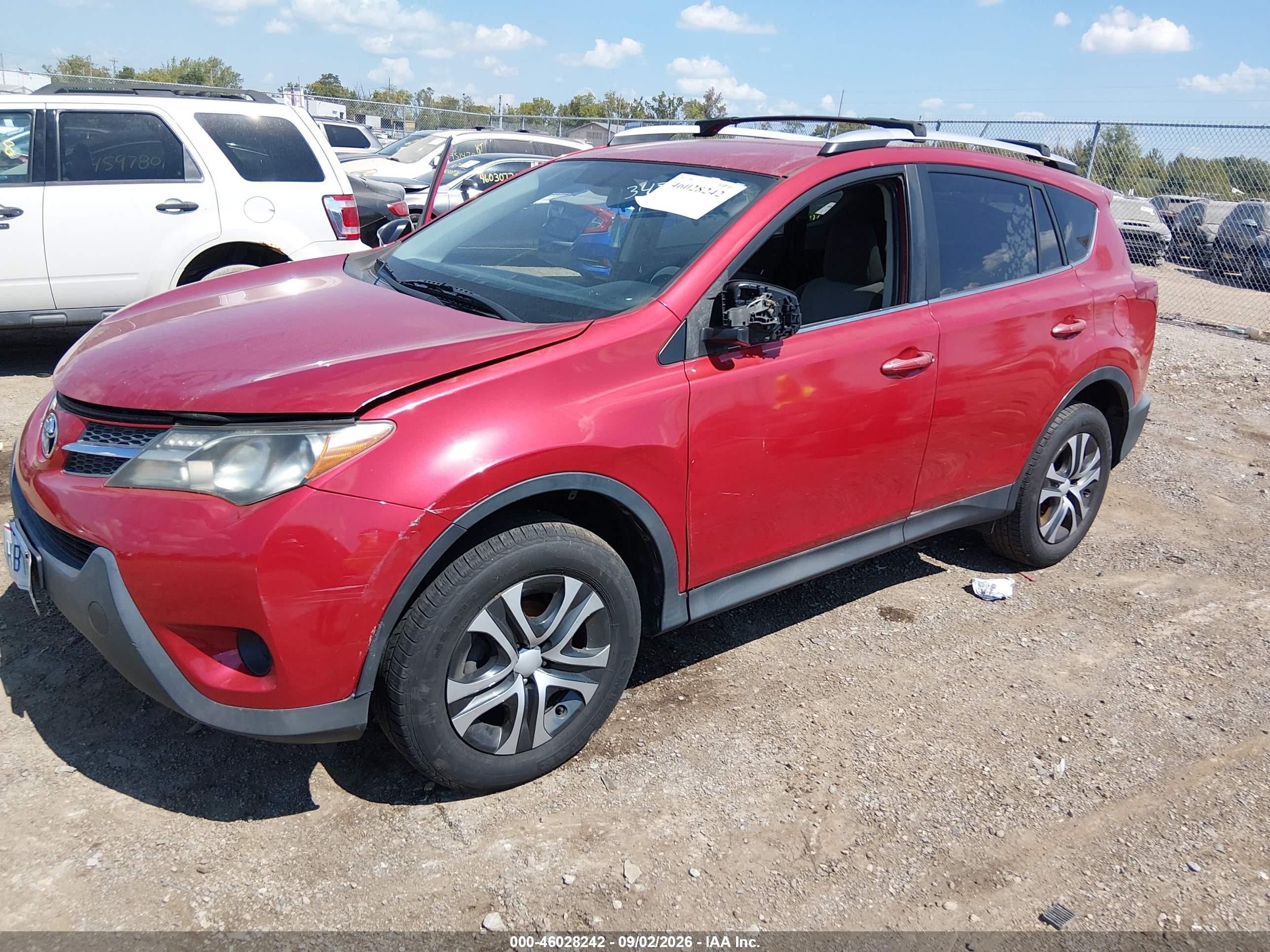 2013 Toyota Rav4 Le Бордовый vin: 2T3BFREV8DW056530