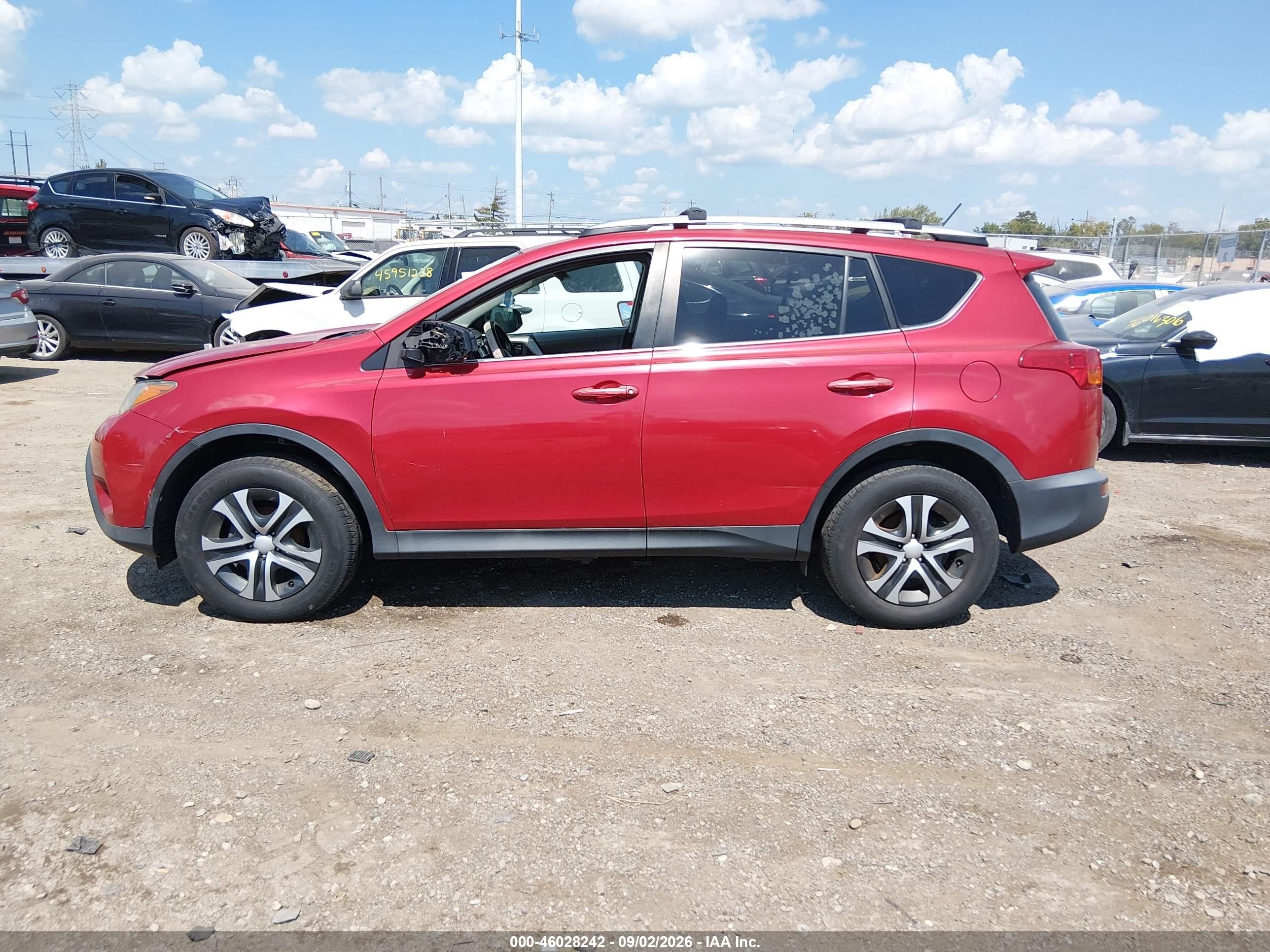 2013 Toyota Rav4 Le Бордовый vin: 2T3BFREV8DW056530