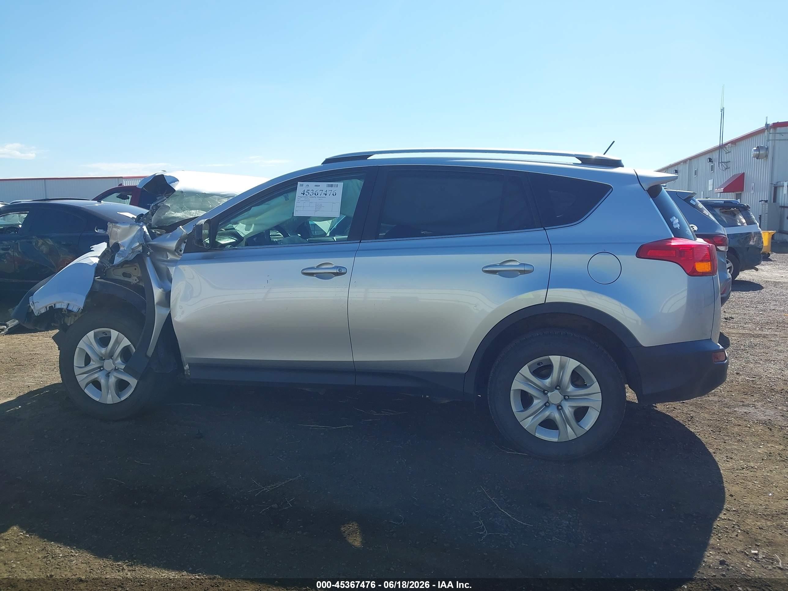2013 Toyota Rav4 Le Silver vin: 2T3BFREV9DW033693