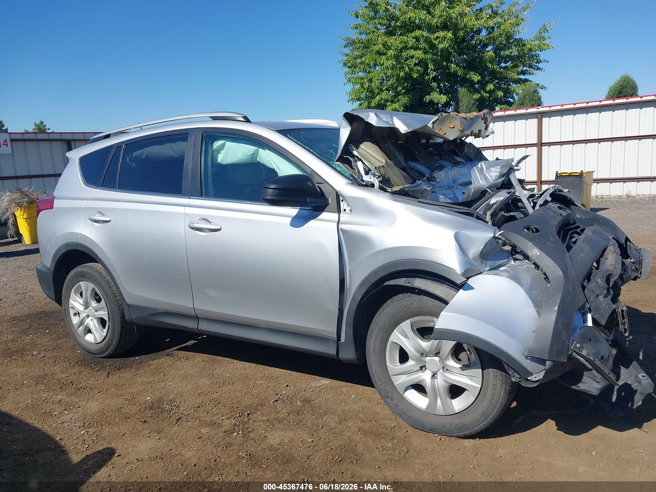2013 Toyota Rav4 Le Silver vin: 2T3BFREV9DW033693