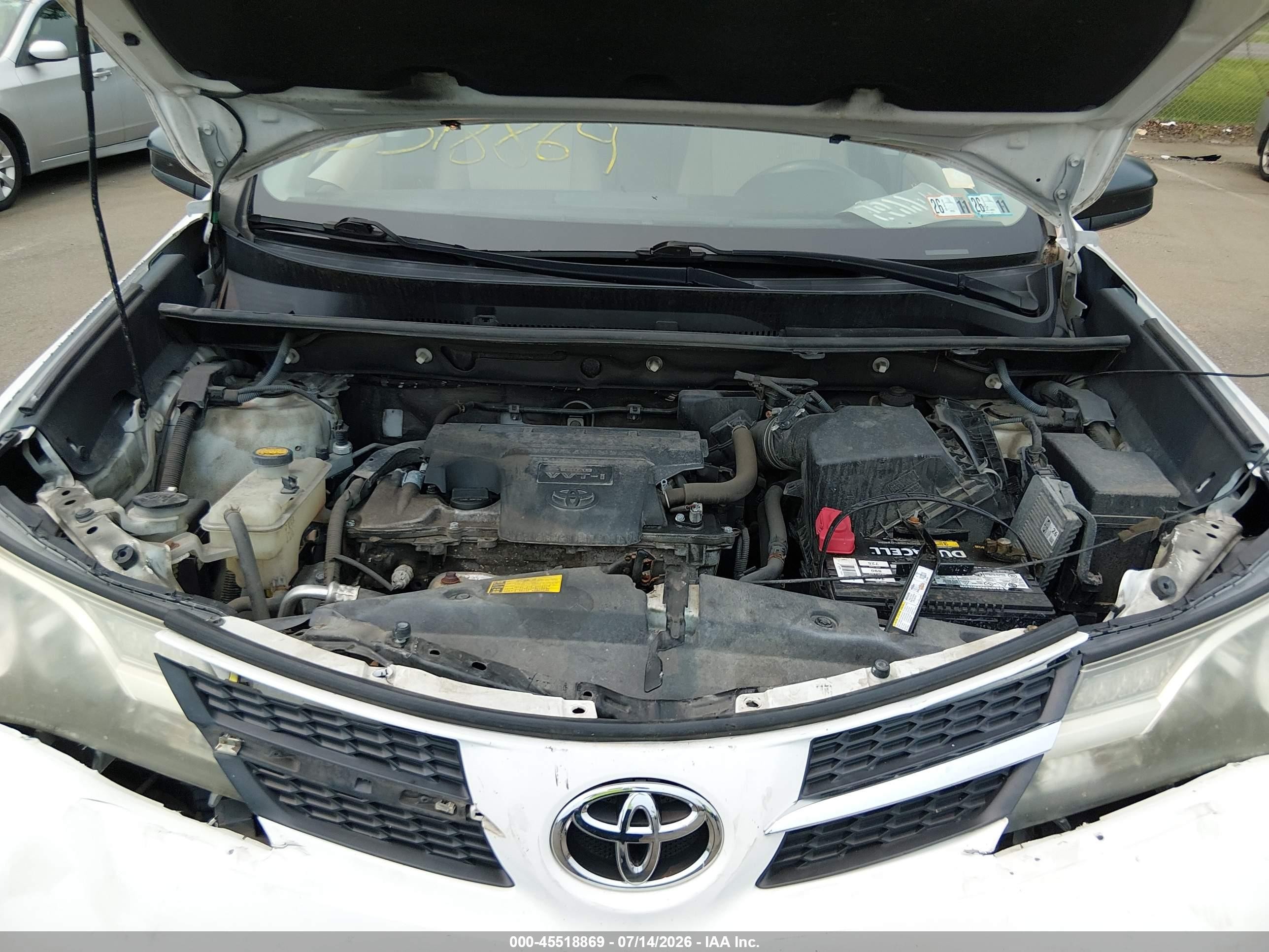 2013 Toyota Rav4 Le White vin: 2T3BFREV9DW108862