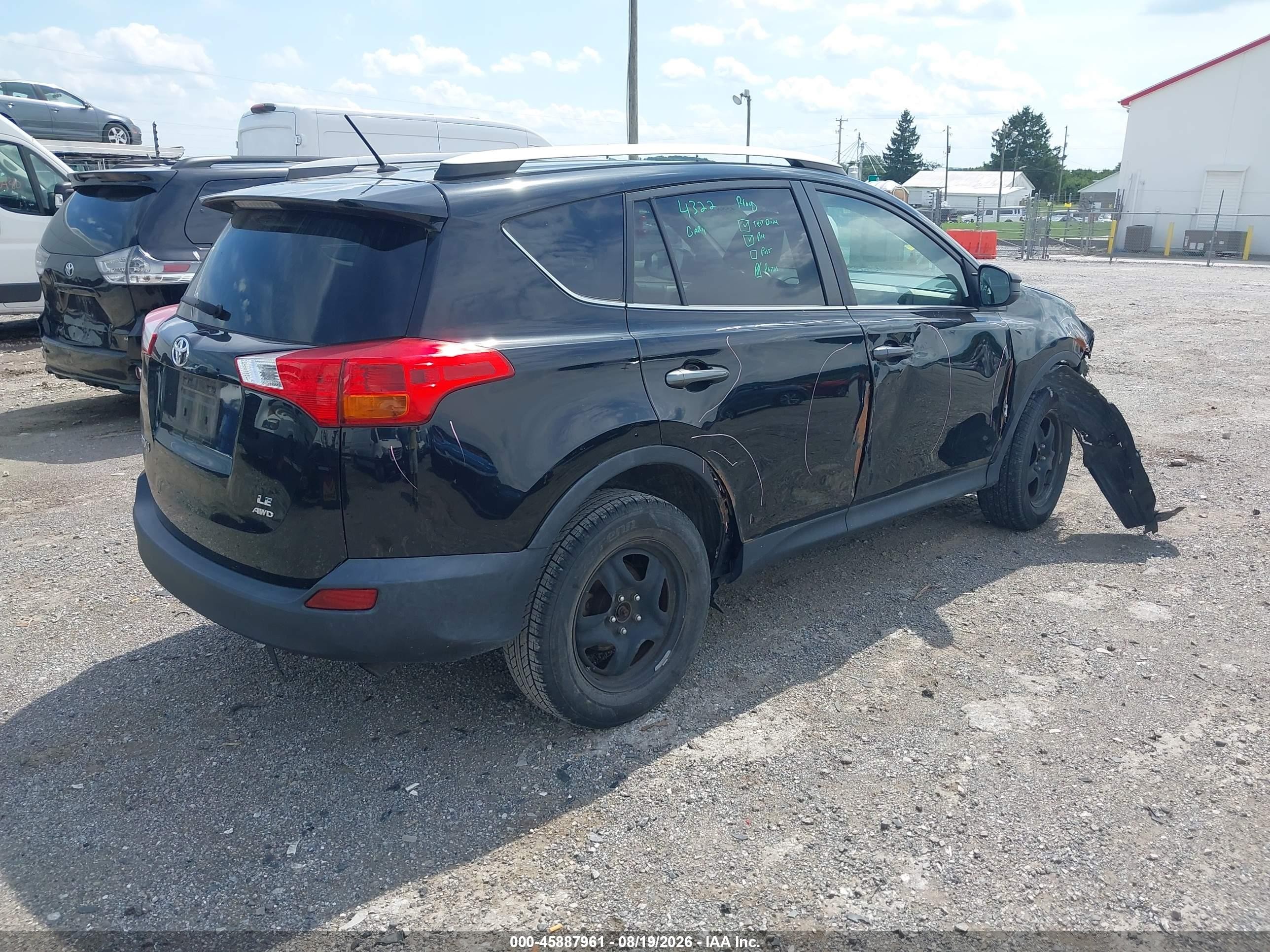 2015 Toyota Rav4 Le Черный vin: 2T3BFREV9FW340770