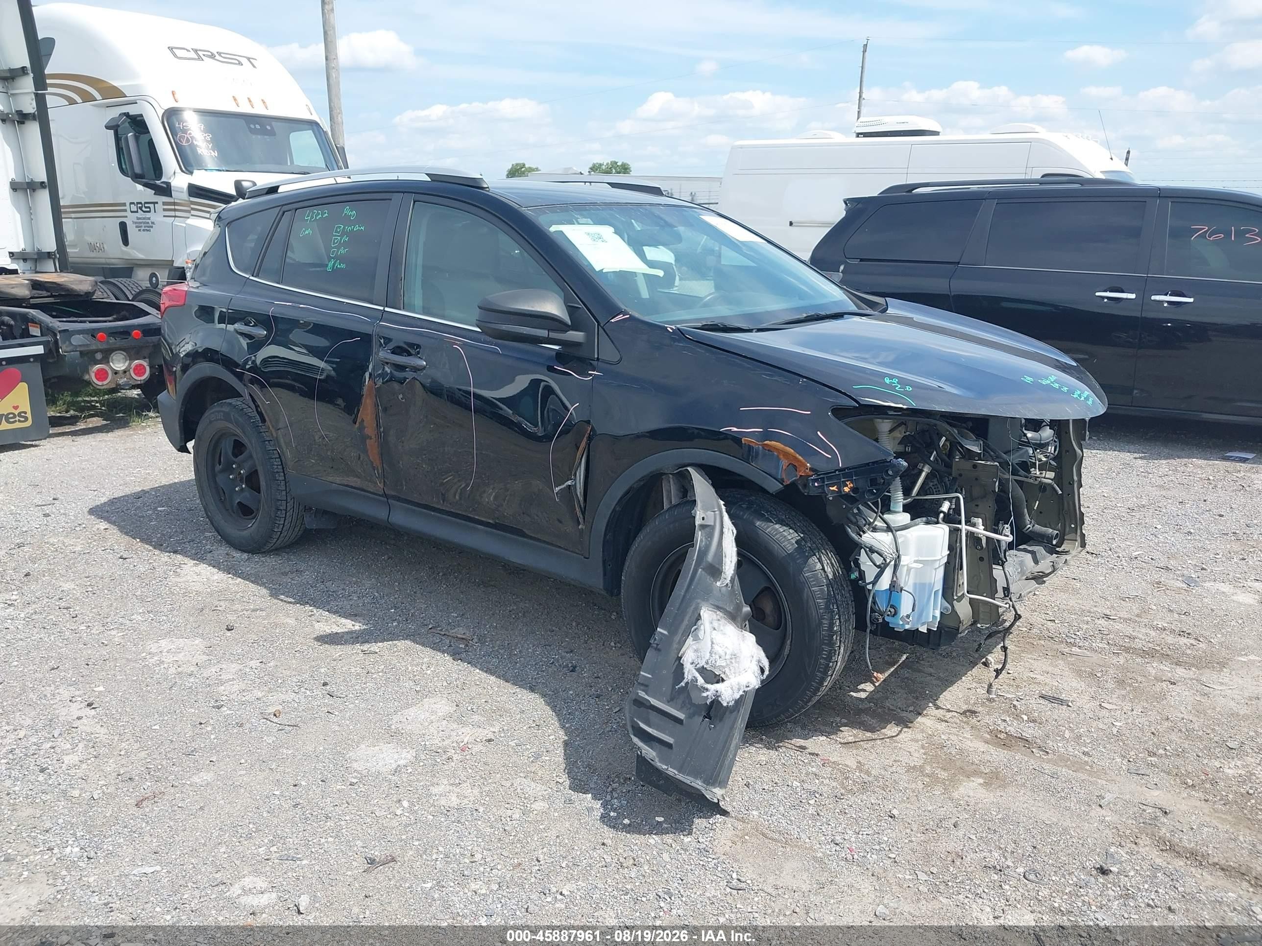 2015 Toyota Rav4 Le Черный vin: 2T3BFREV9FW340770