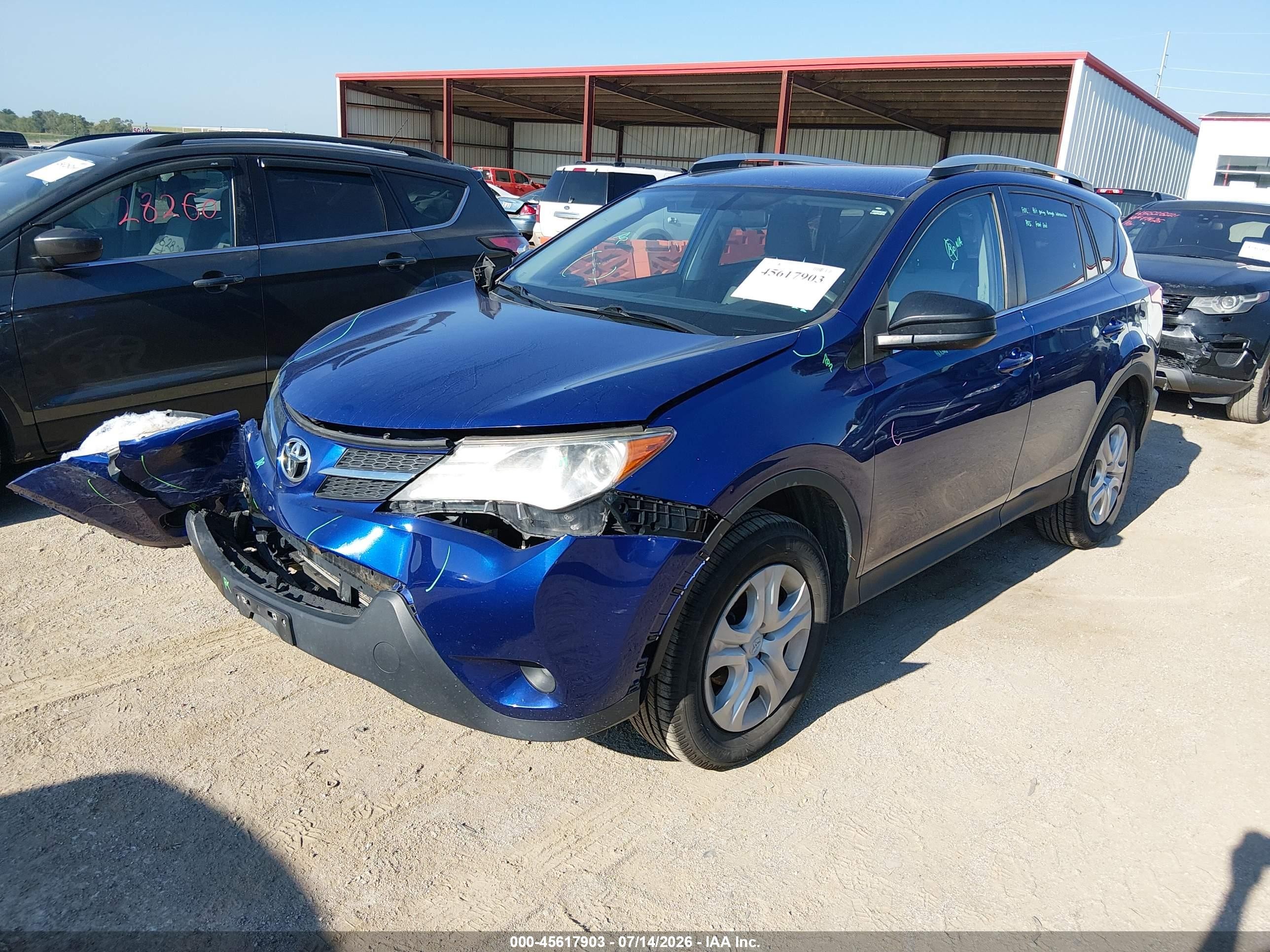 2015 Toyota Rav4 Le Blue vin: 2T3BFREV9FW401910